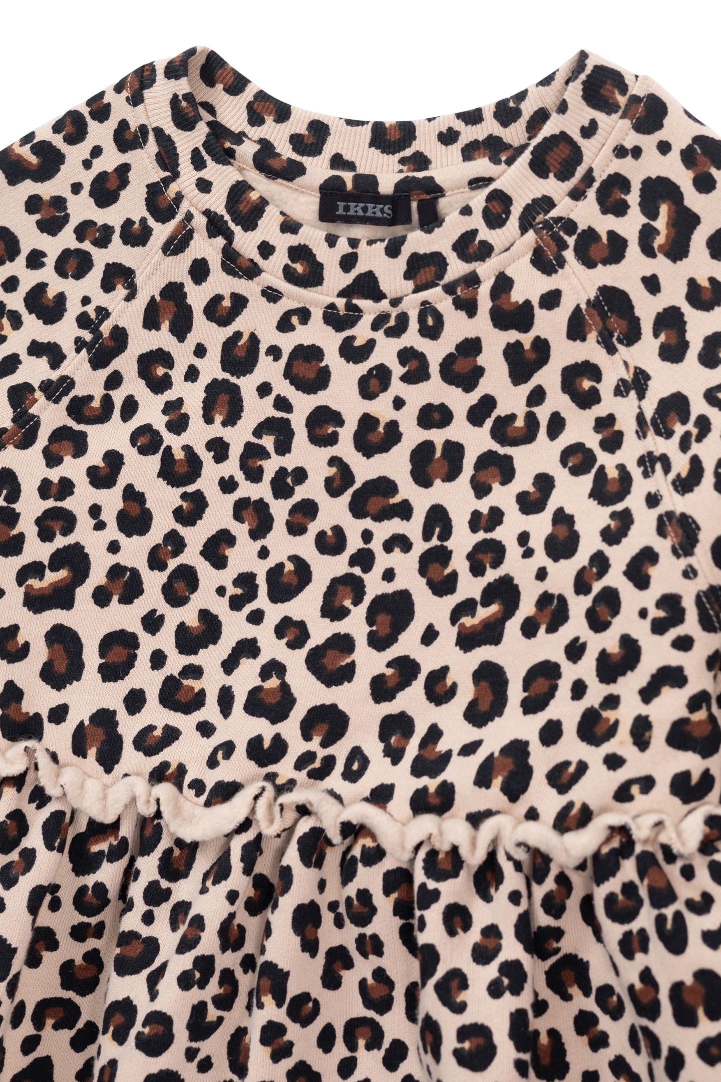 BEIGE LEOPARD PRINT SWEATSHIRT DRESS FOR GIRL 3