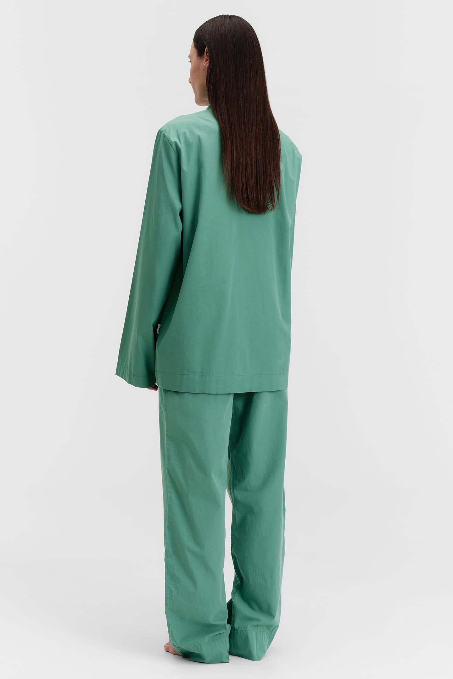UNISEX POPLIN PYJAMAS SHIRT VINTAGE GREEN 3