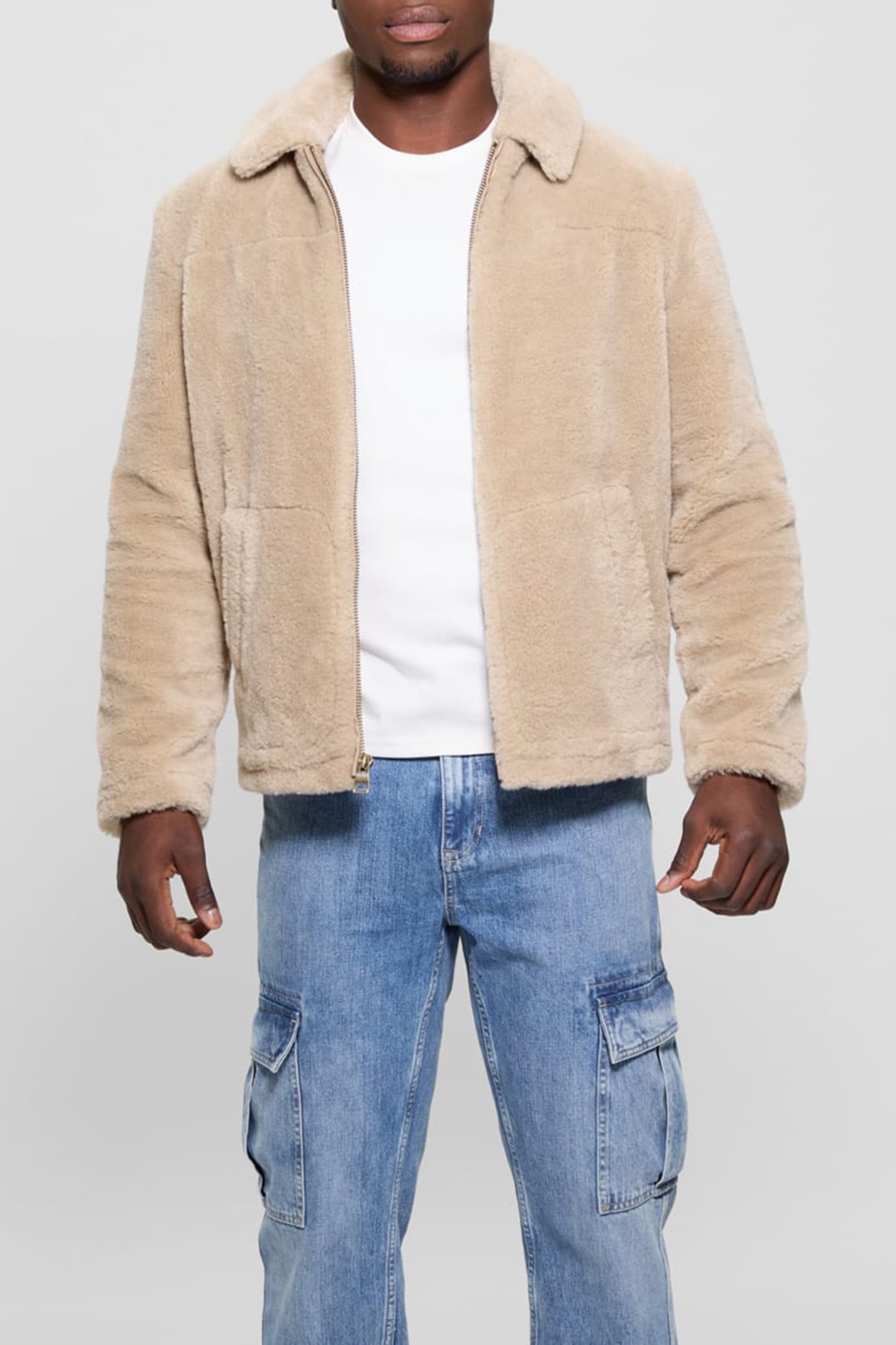GUESS ECO TEDDY JACKET DESERT MUD 1