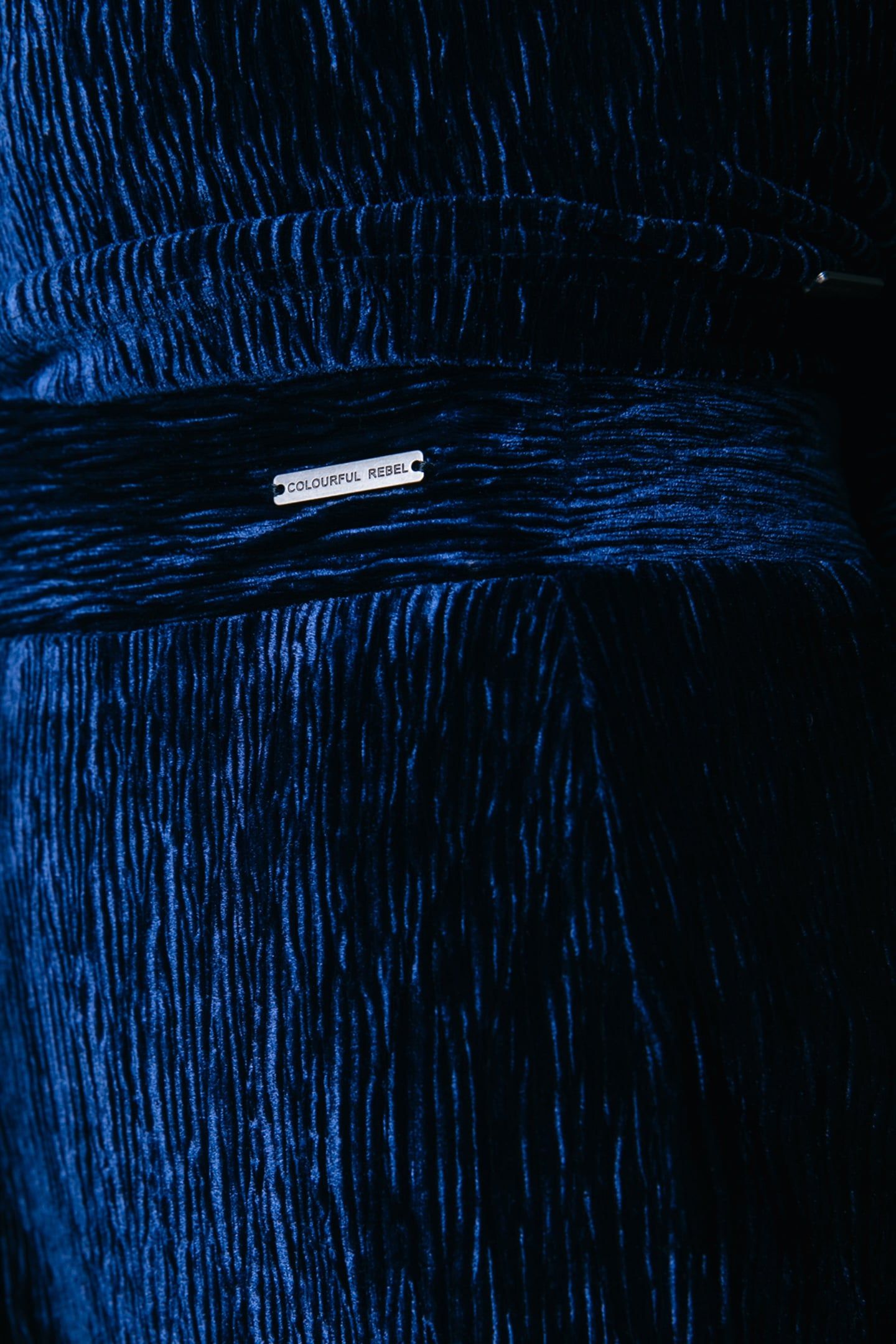 STRUCTURE VELVET EXTRA FLARE PANTS PEACOAT BLUE 4
