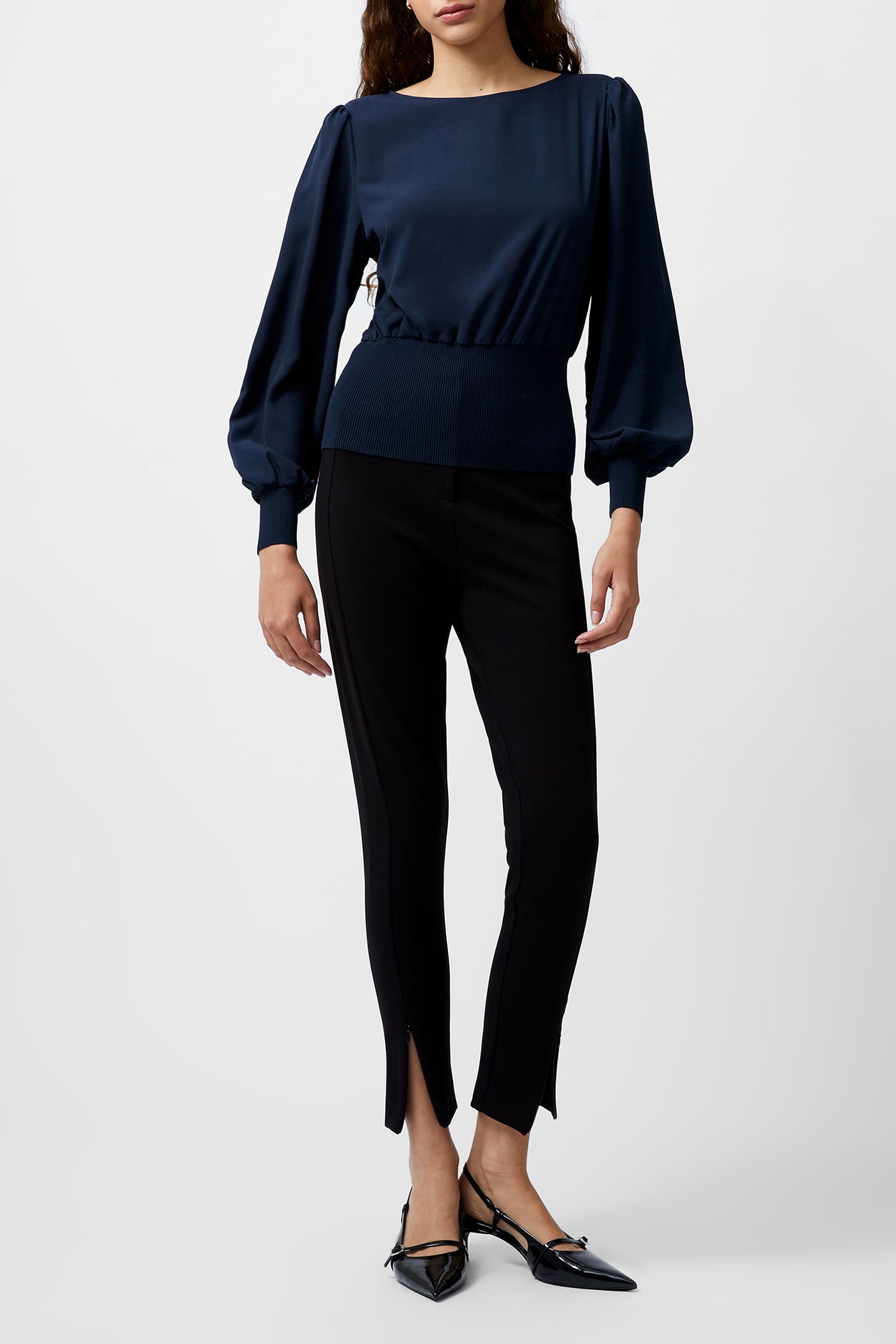 KRISTA KNIT SLASH NK JUMPER MARINE 3