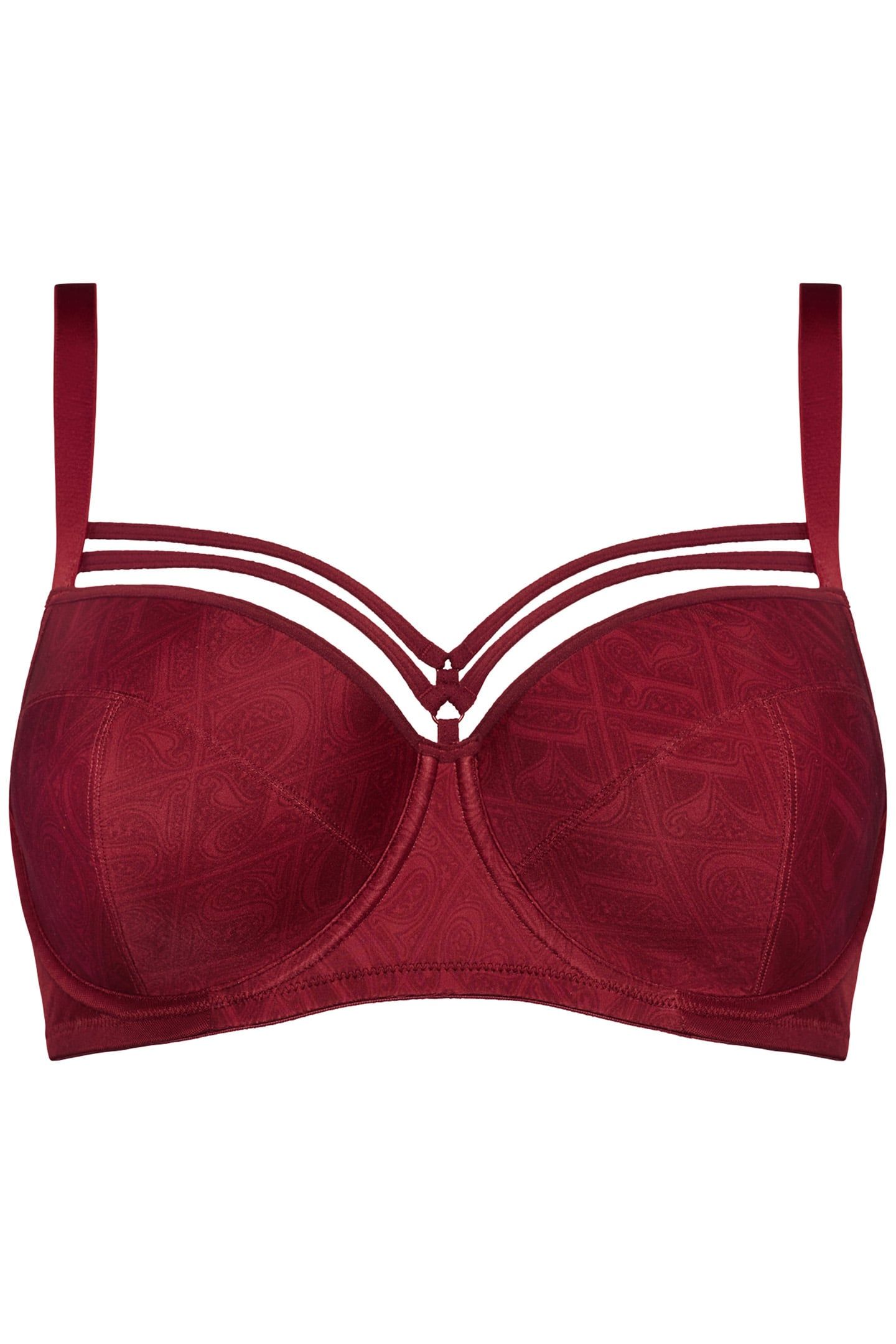 SEDUCTION CABERNET PRINT PLUNGE BALCONY BRA 2