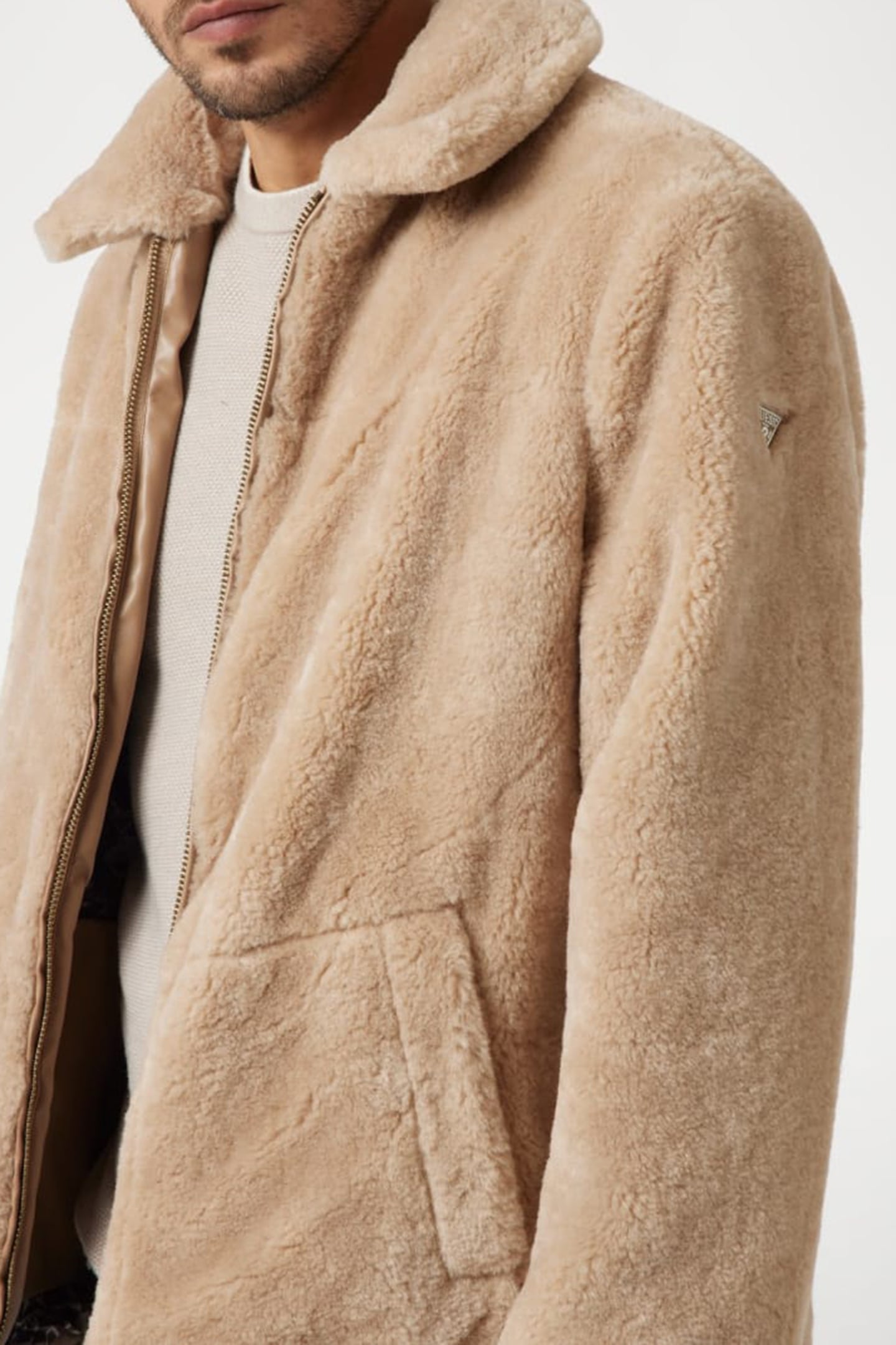 GUESS ECO TEDDY JACKET DESERT MUD 8