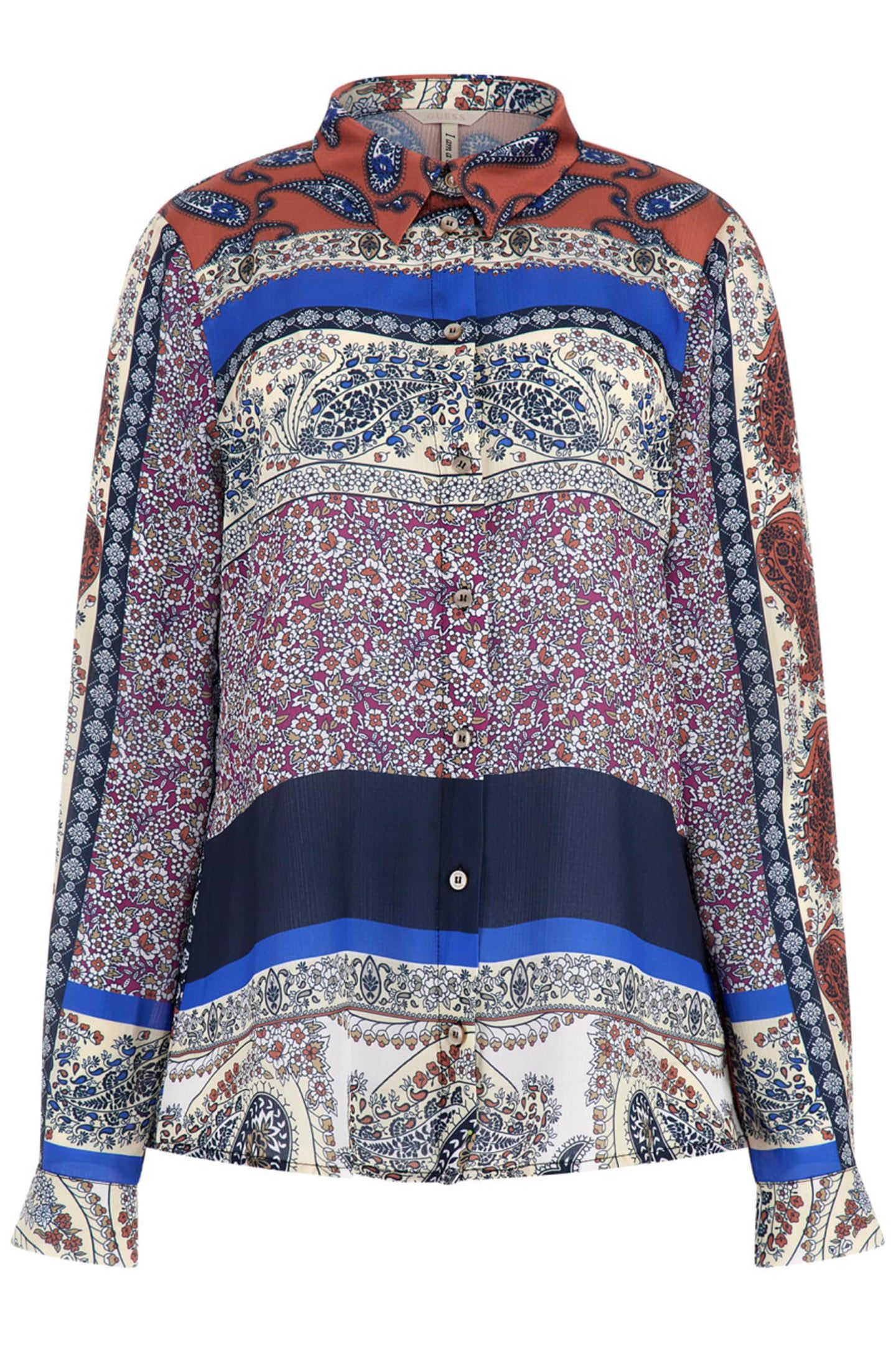 GUESS ECO LS GEORGIE PLACED PR PATCHWORK PAISLEY BR 2