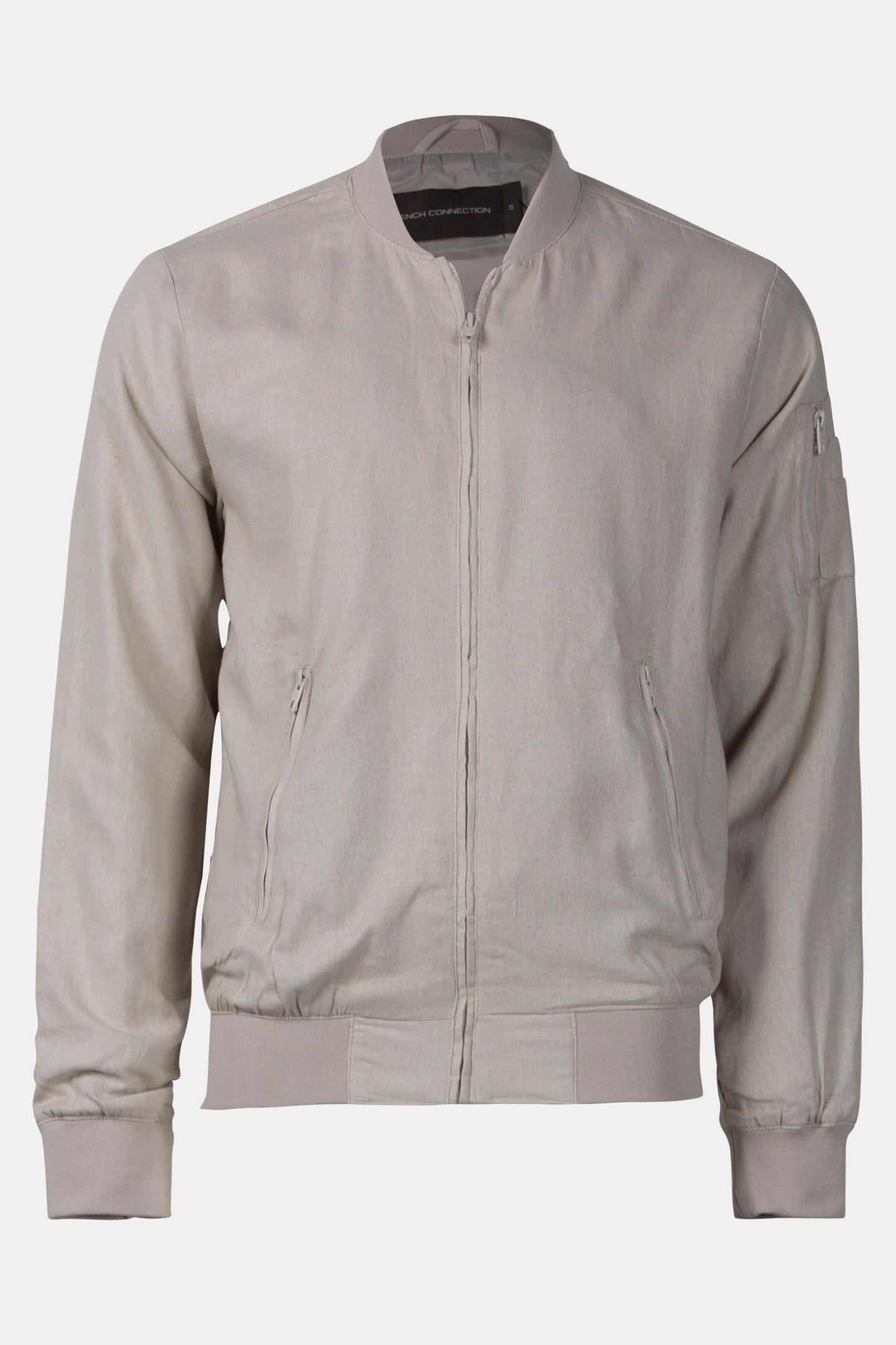 BOMBER LINEN JACKET STONE 4