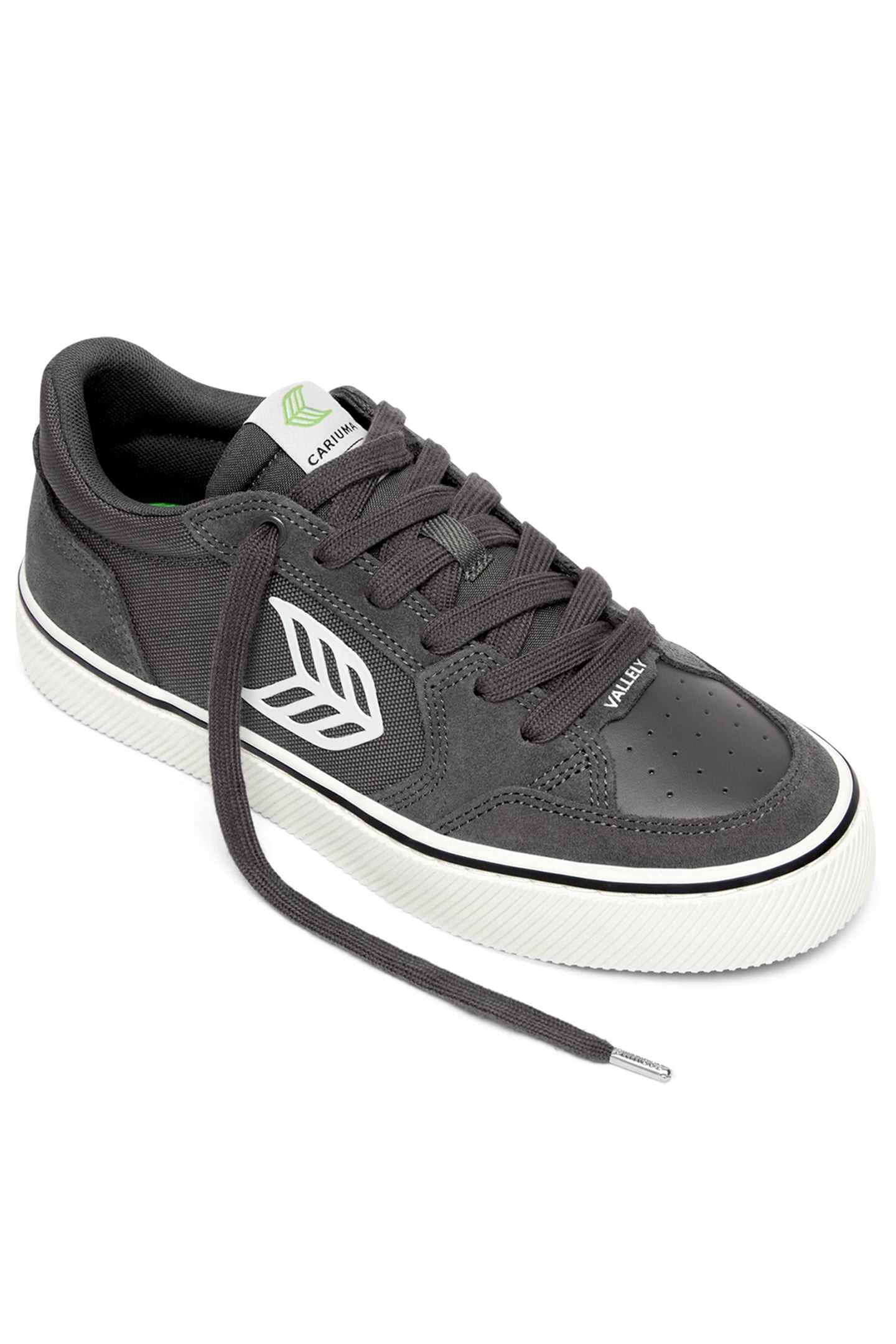 VALLELY PRO MAGNET GREY SUEDE AND CORDURA IVORY LOGO SNEAKER 2