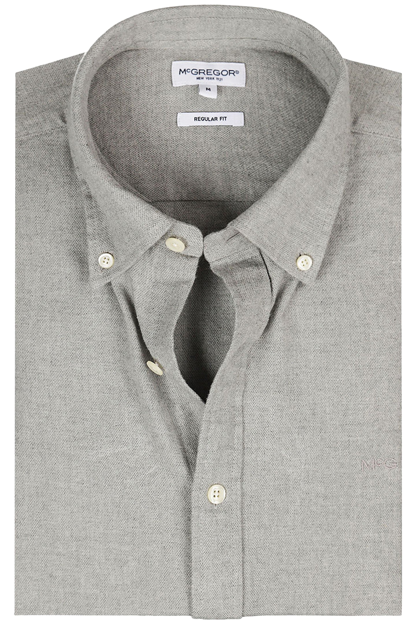 FLANNEL MELANGE OXFORD SHIRT MEDIUM GREY 6