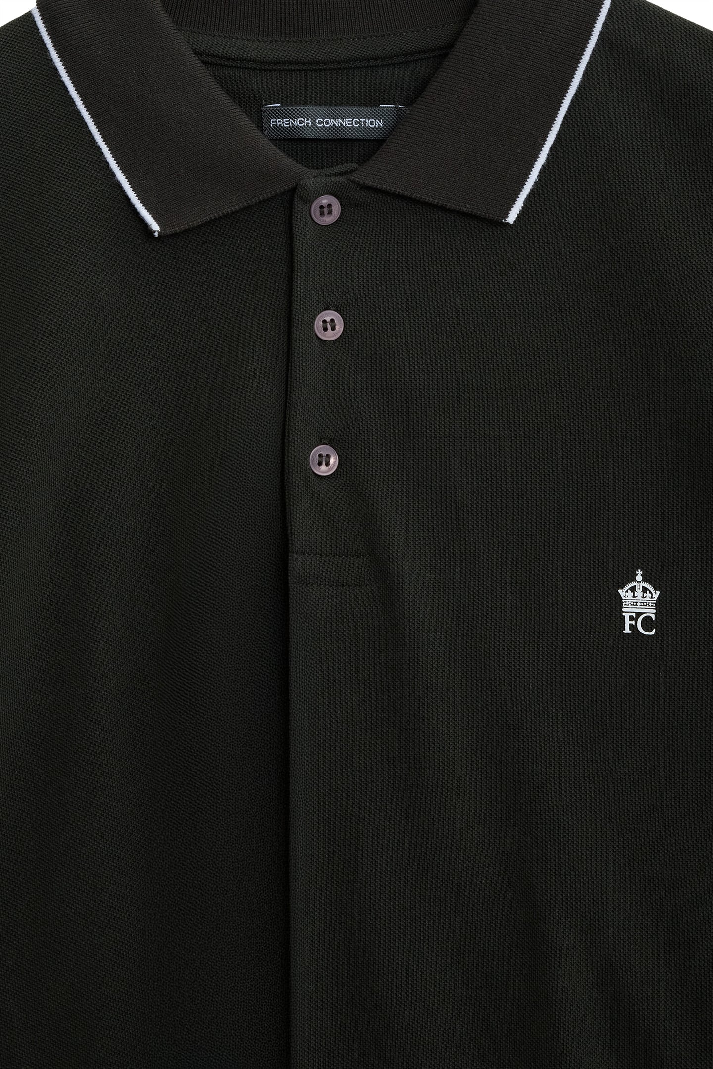 SINGLE TIPPED PIQUE POLO DK GREEN/WHITE 3