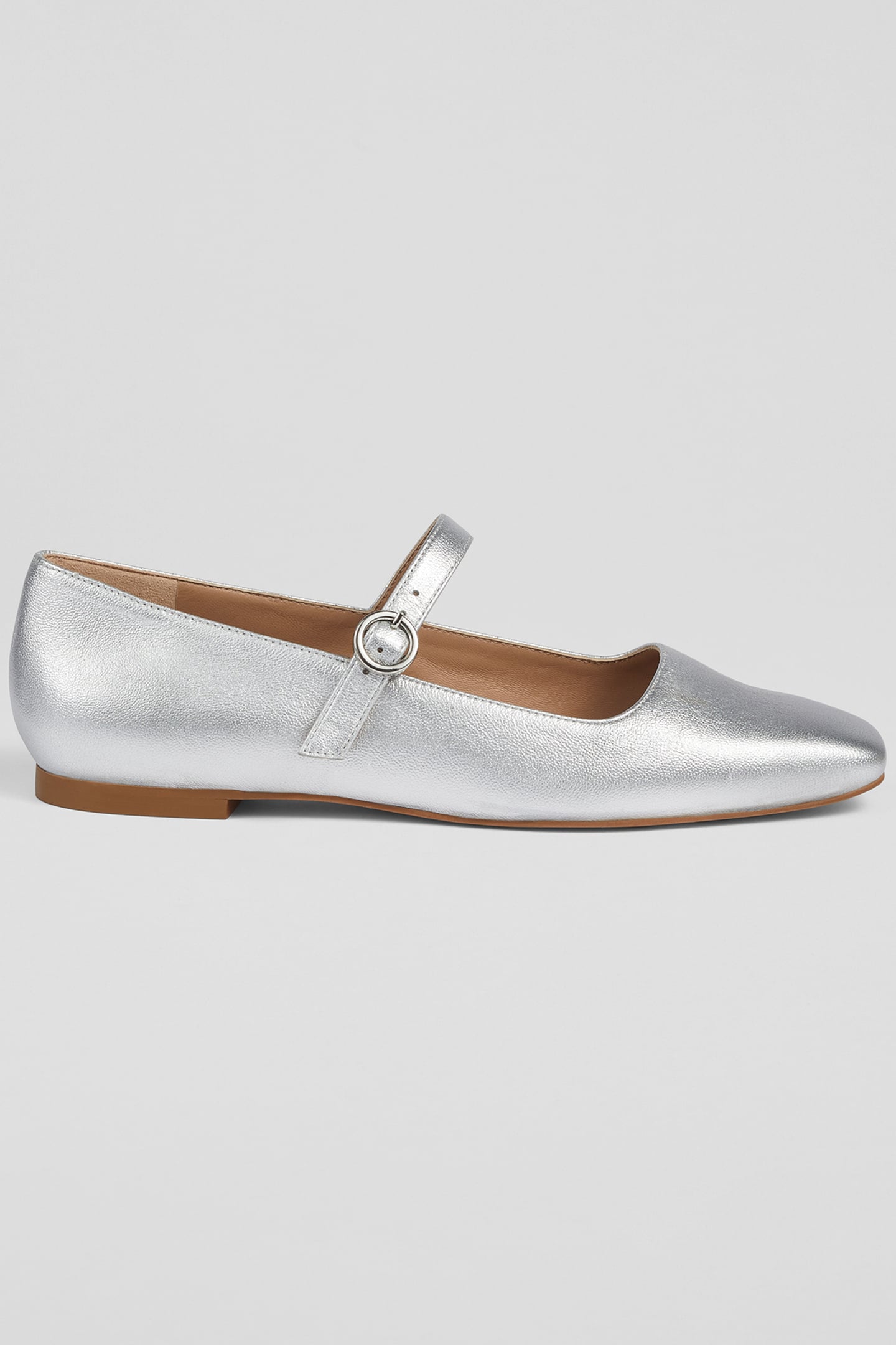FL WILLOW MARY JANE FLAT SILVER 1