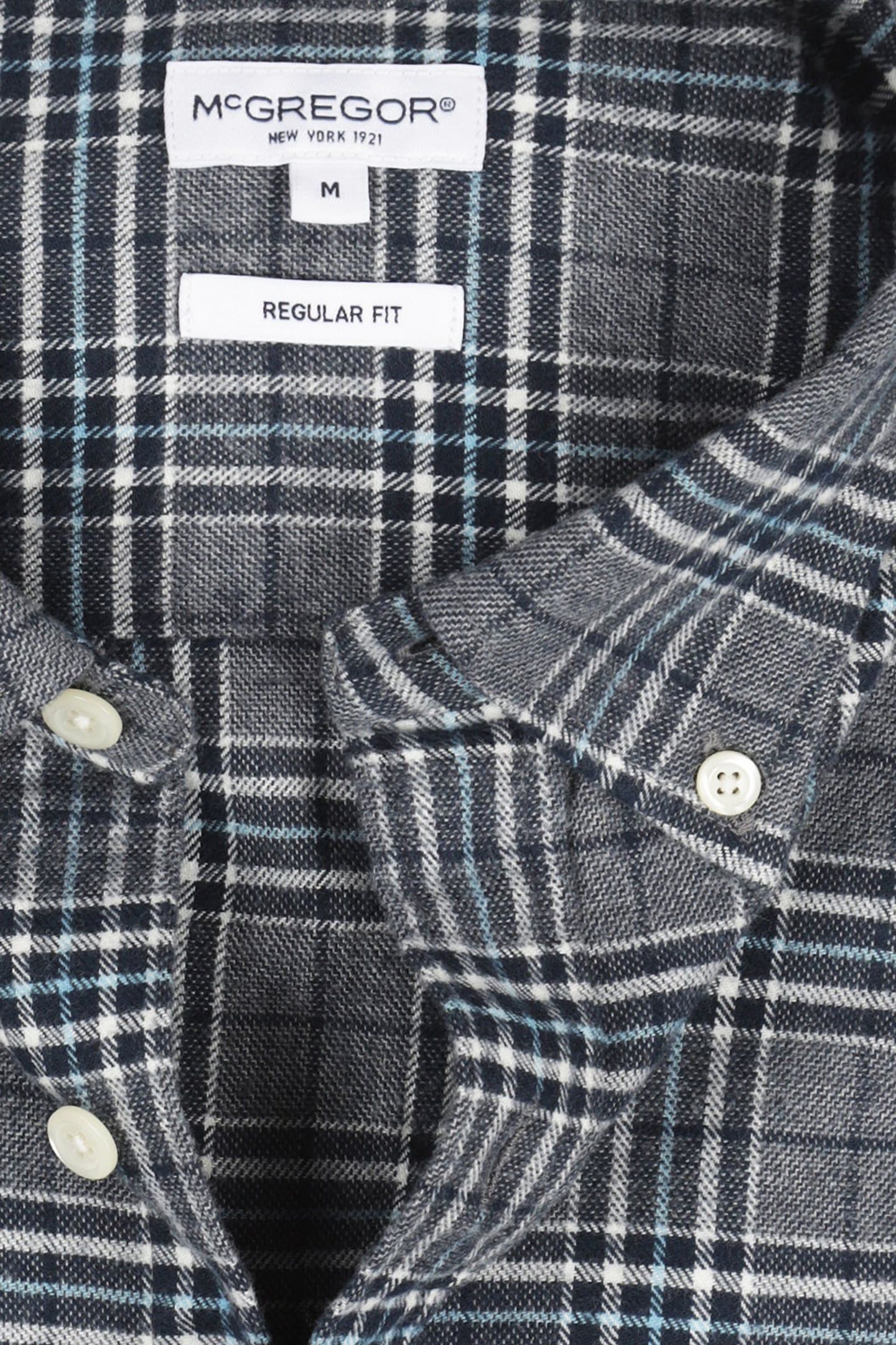 FLANNEL TWILL CHECK SHIRT NAVY 8