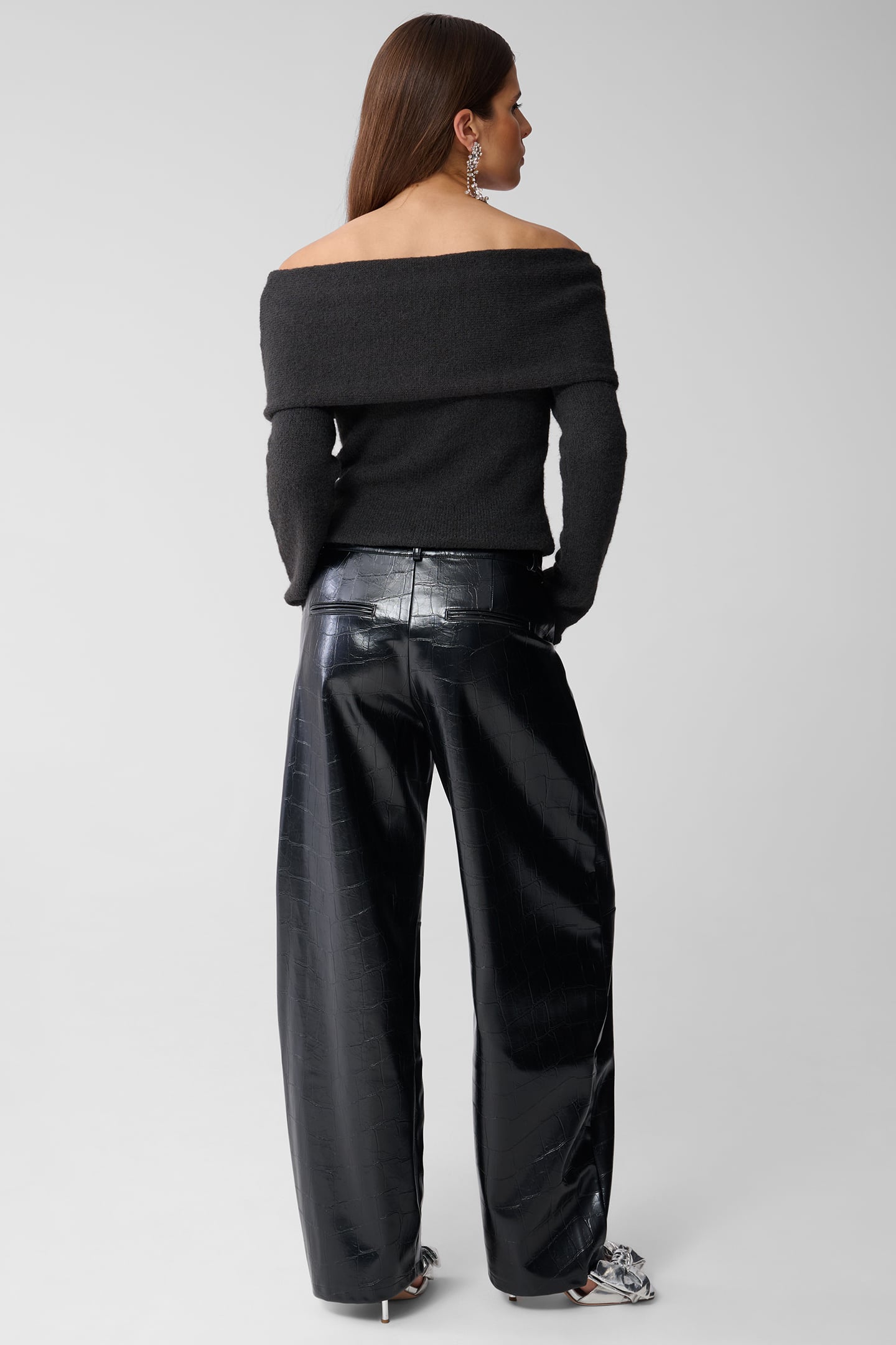 SBSTUDIO OFF SHOULDER KNIT ANTHRACITE 3