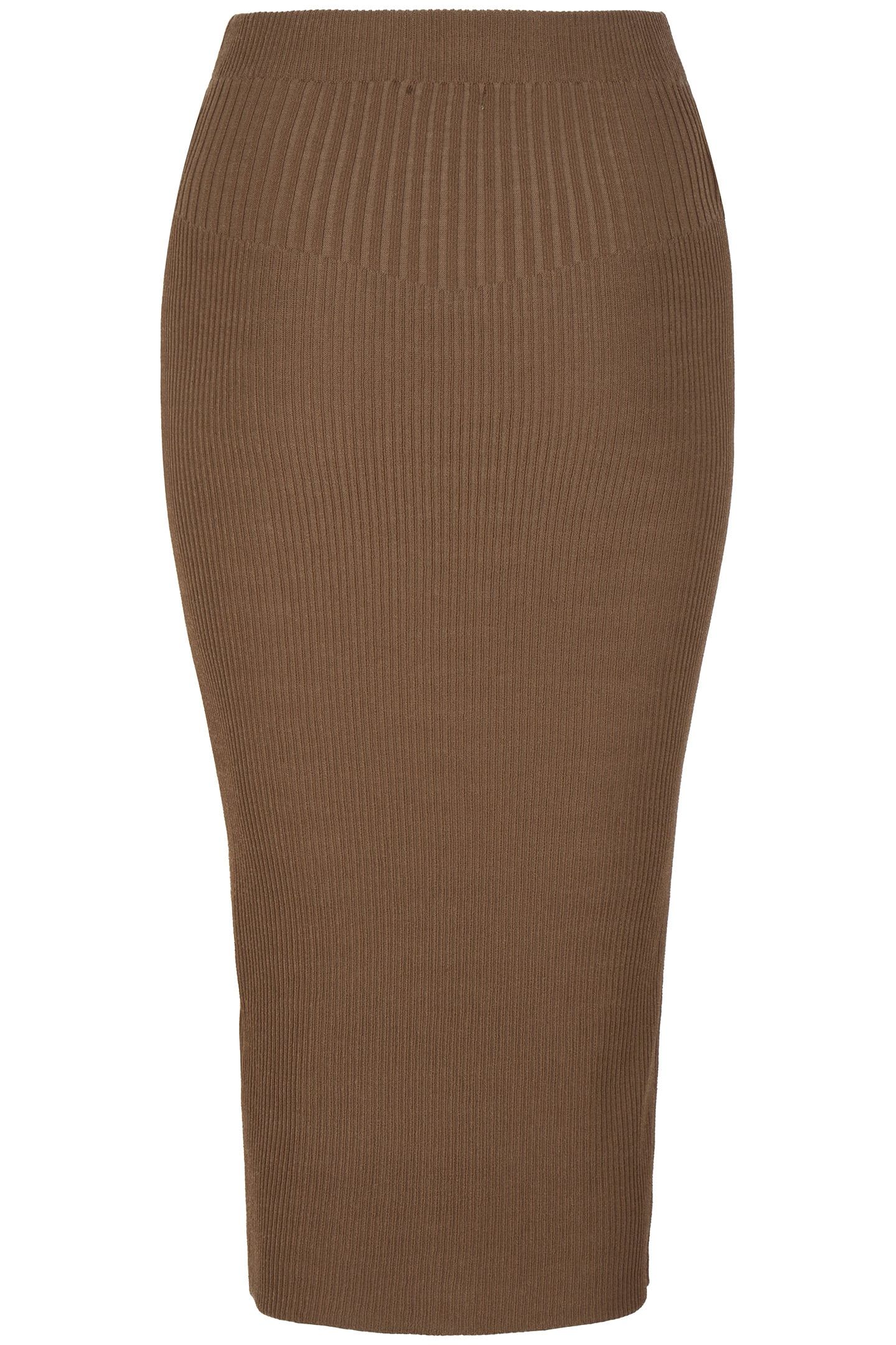 SKIRT KNITTED MIXED RIB ARMY GREEN 4