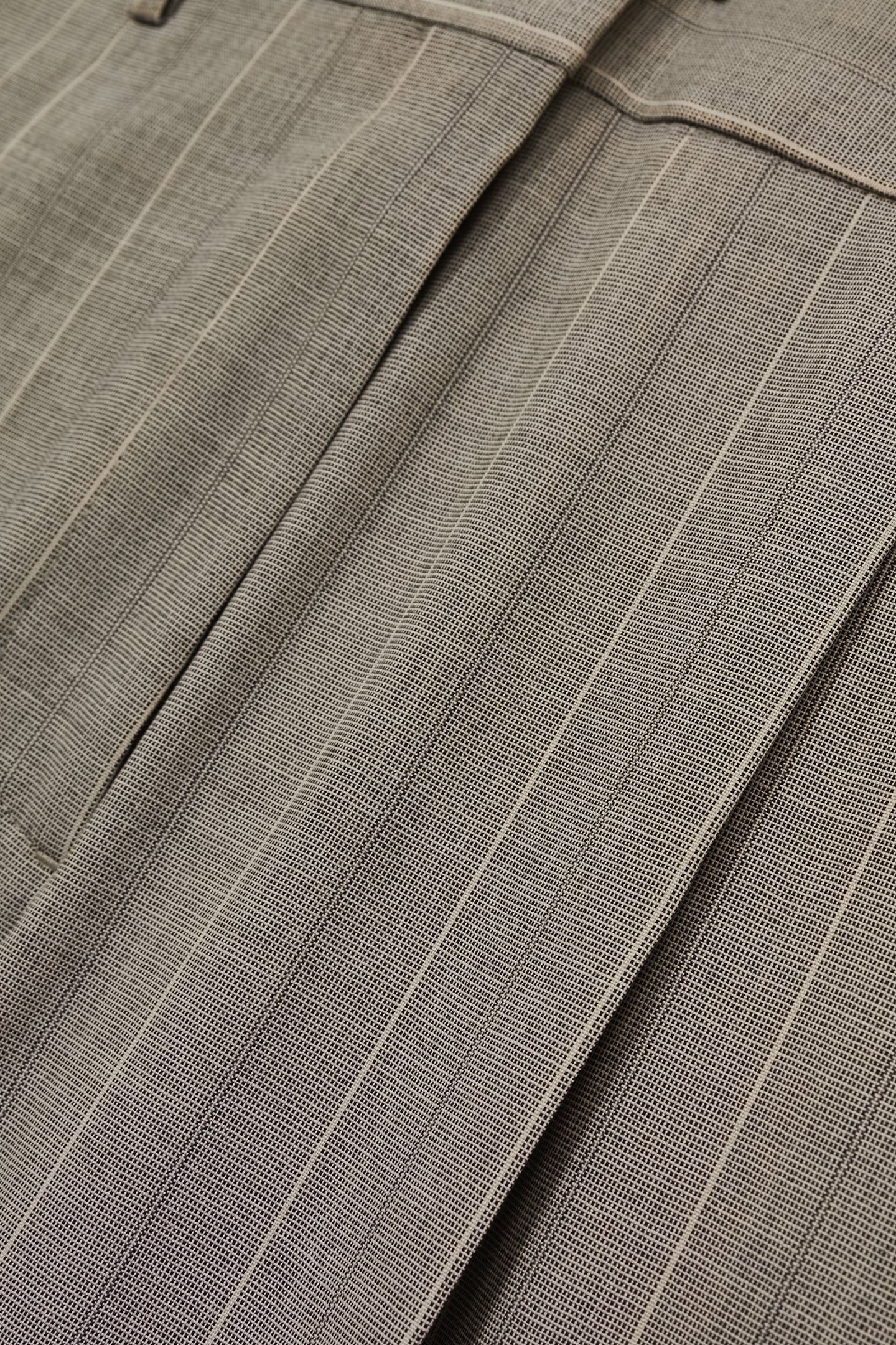 WIDE LEG PINSTRIPE TROUSER GREY 6
