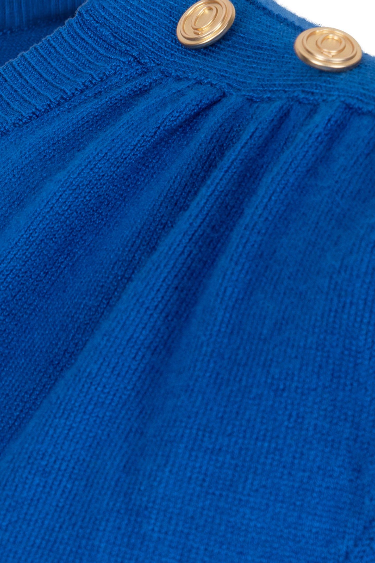 SWEATER GATHERING BUTTON DETAILS BASIC KNIT BRILLIANT BLUE 7