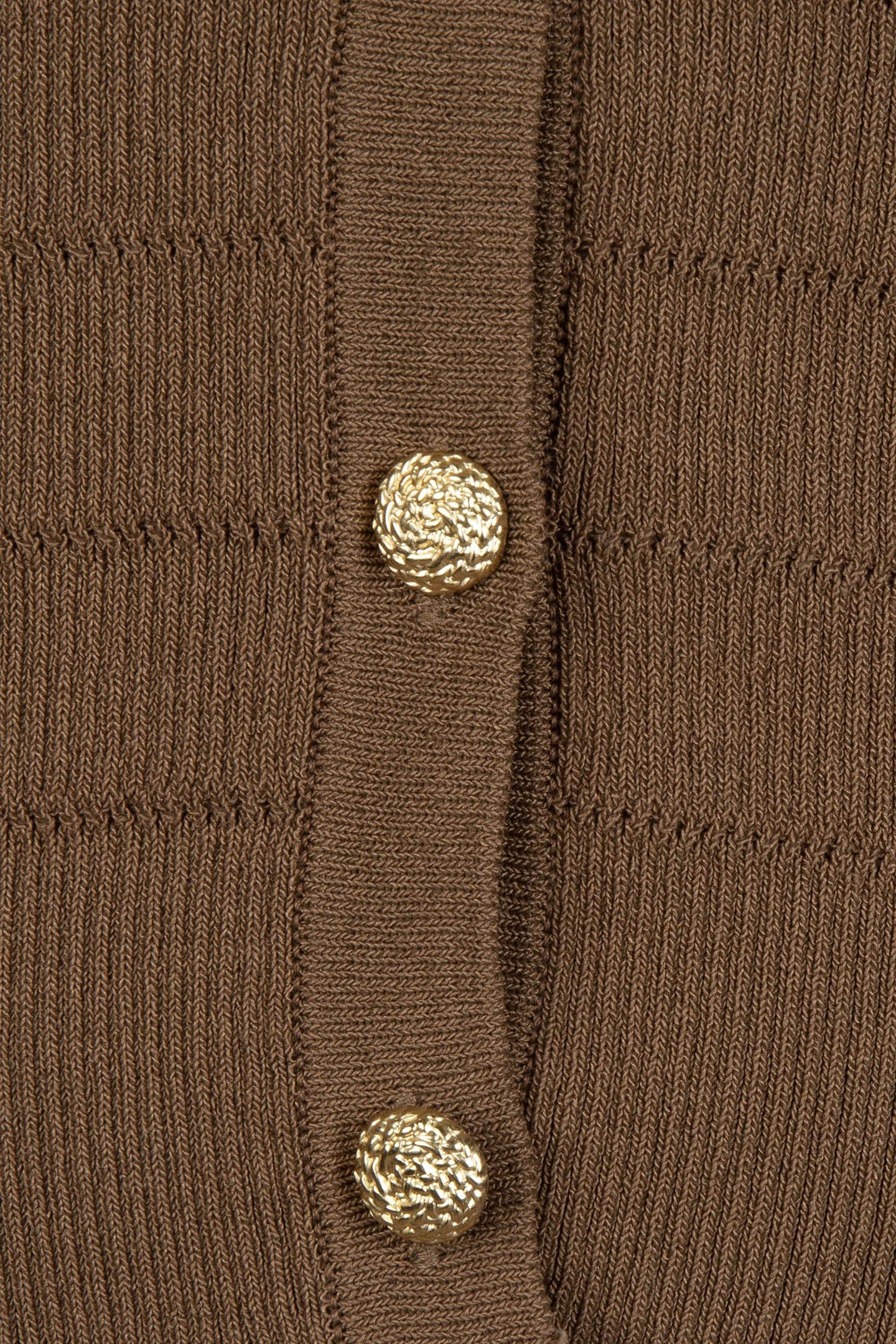 CARDIGAN SHORT FANCY KNIT ARMY GREEN 5