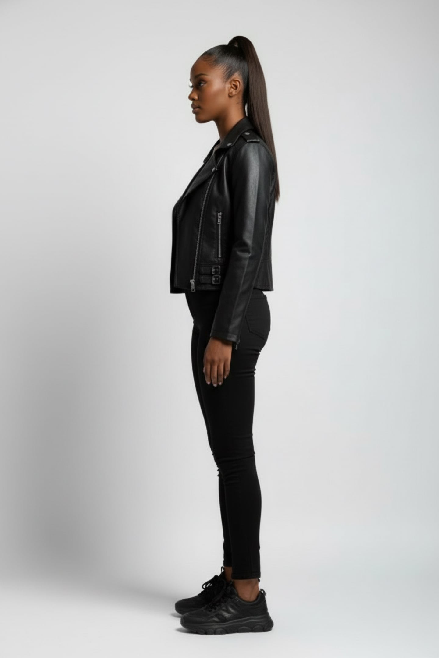 BIKER FAUX BLACK 2
