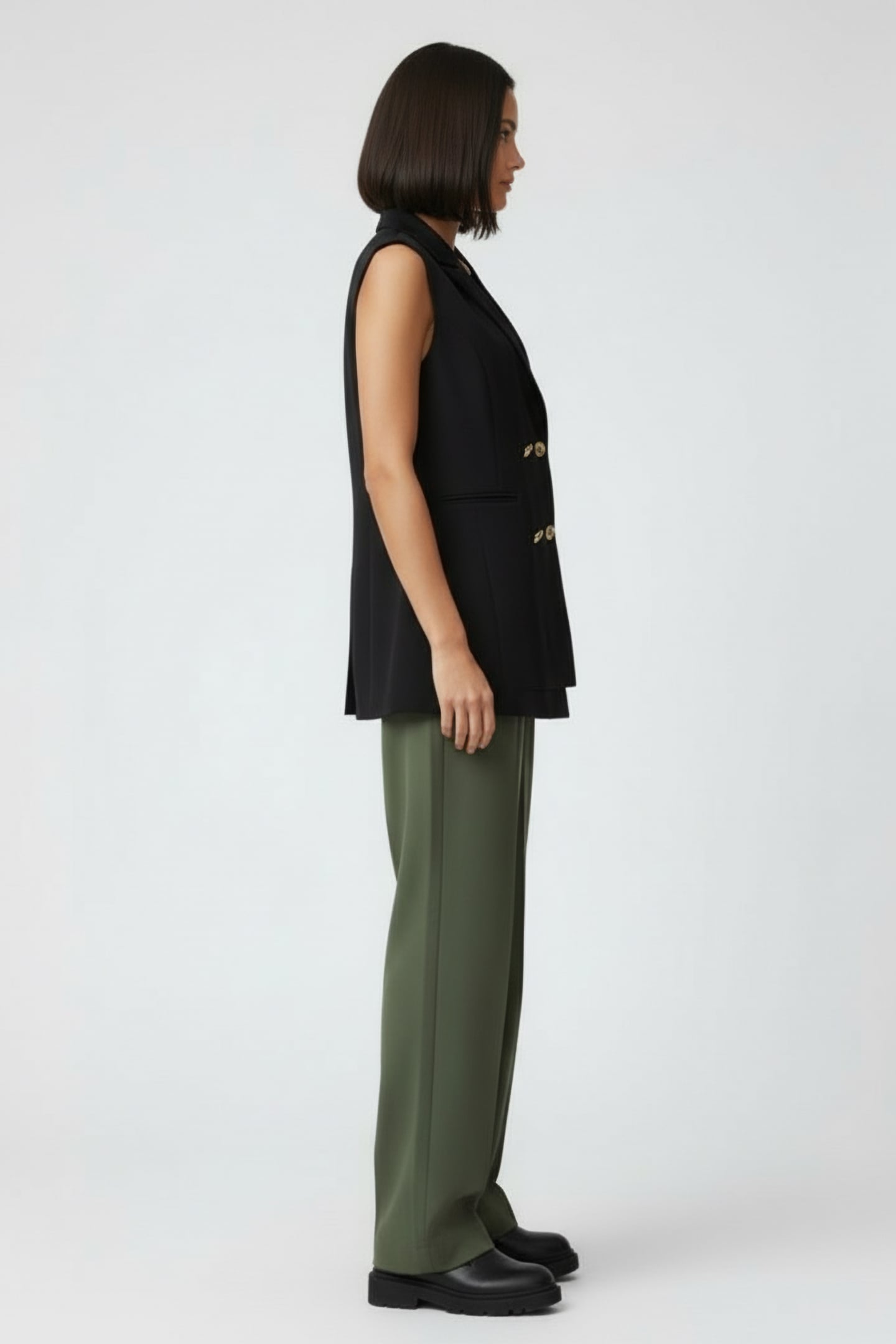 SLEEK TAILORED DB WAISTCOAT BLACK 3