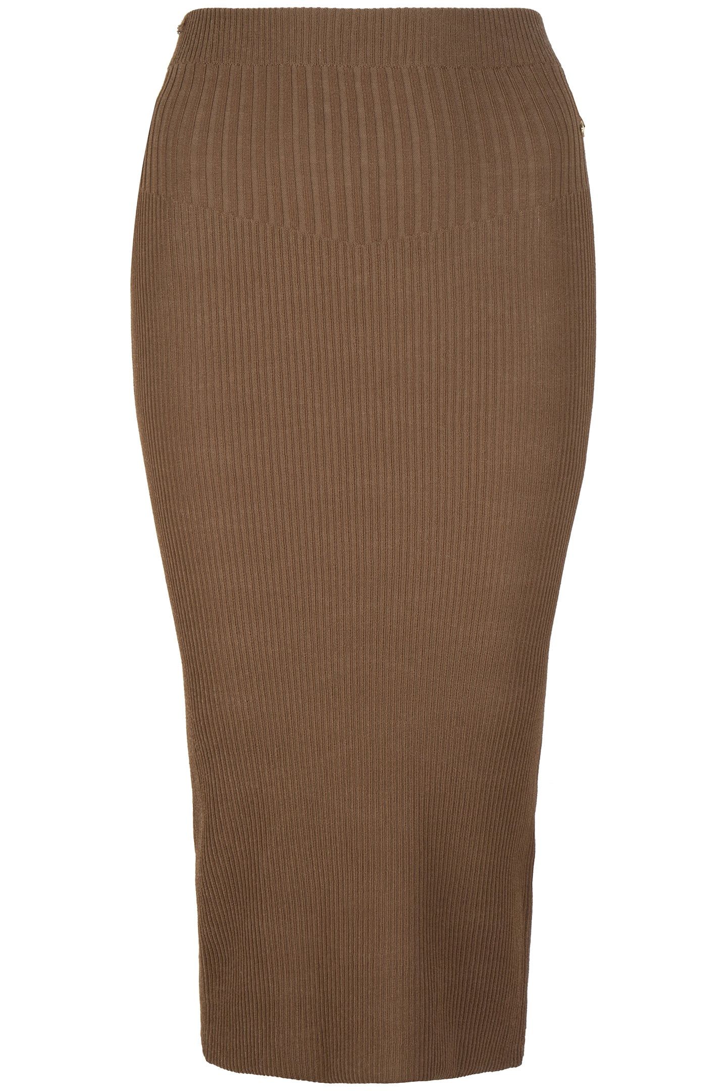 SKIRT KNITTED MIXED RIB ARMY GREEN 3
