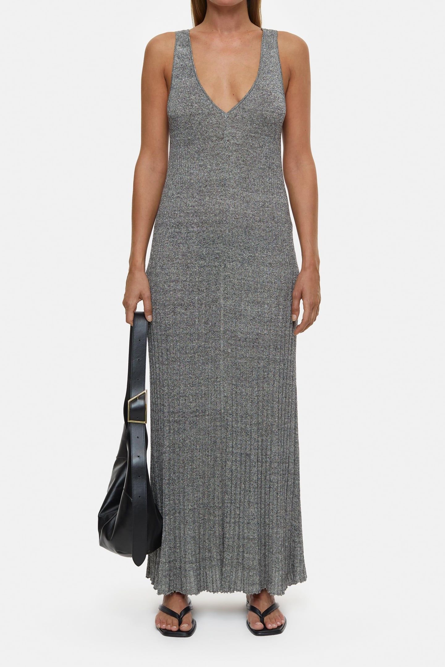 STRAP RIB DRESS BLACK 1