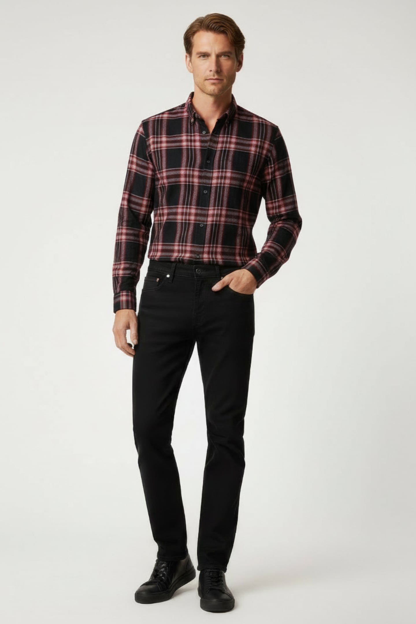 ROSS SLIM FIT LS SPORT SHIRT AUBURN 1