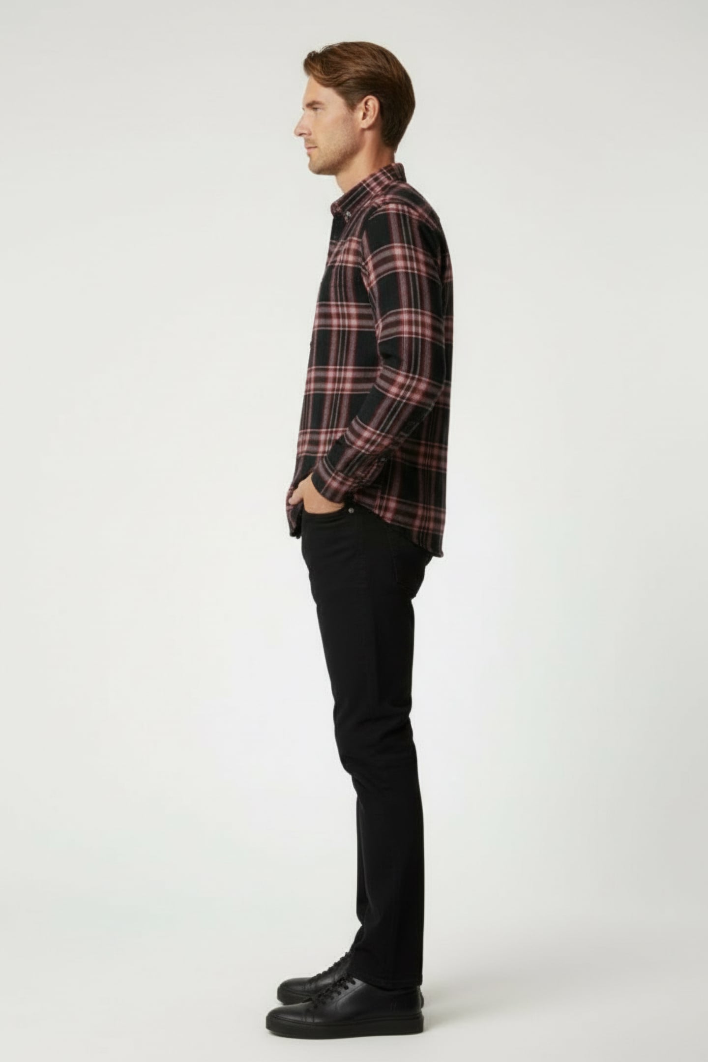 ROSS SLIM FIT LS SPORT SHIRT AUBURN 3