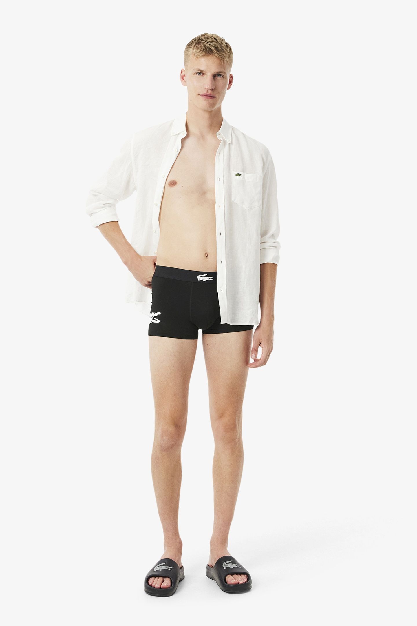 3-PACK STRETCH COTTON TRUNKS BLACK/WHITE-BLACK-BLACK 3