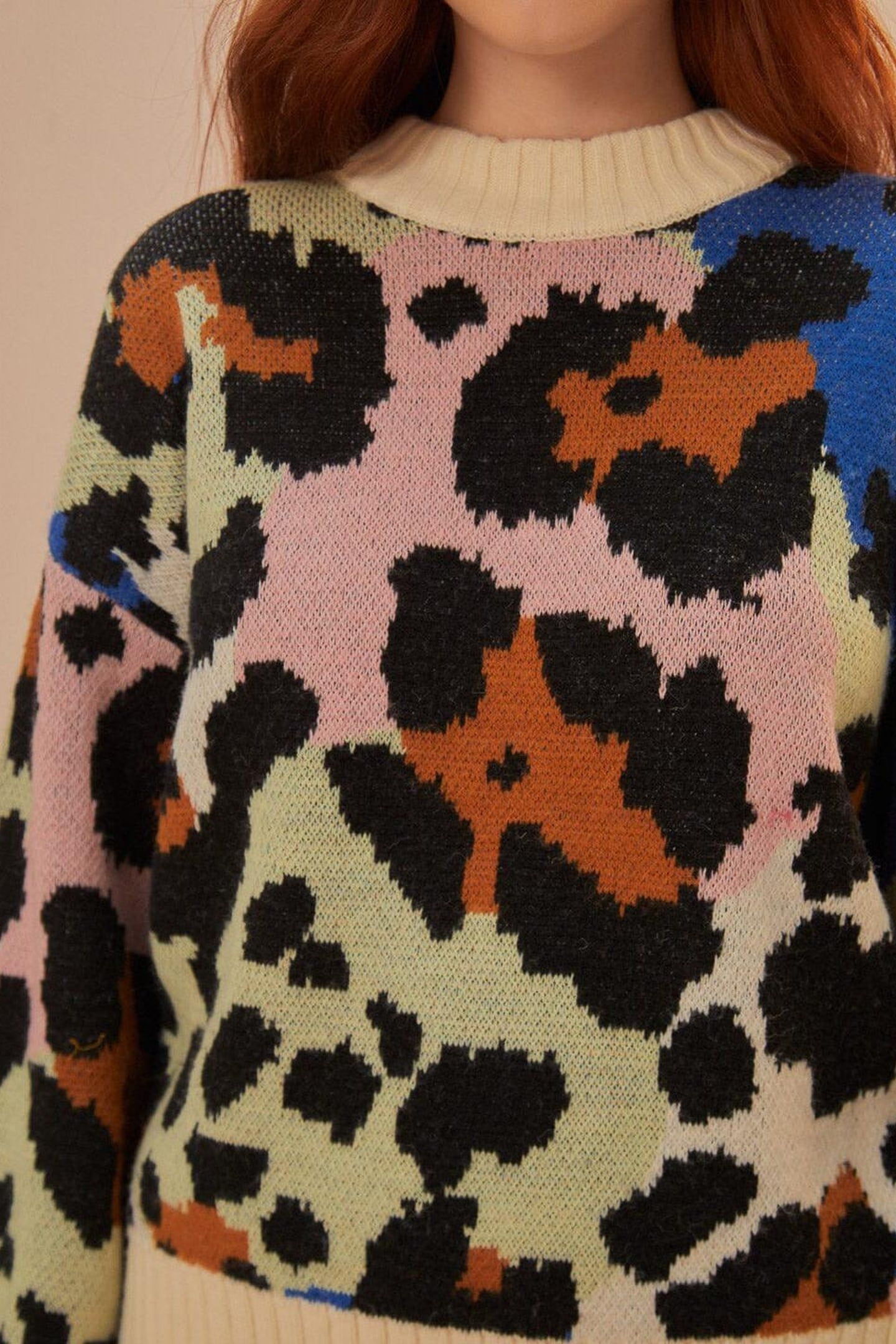 COLORFUL LEOPARD KNIT SWEATER 2