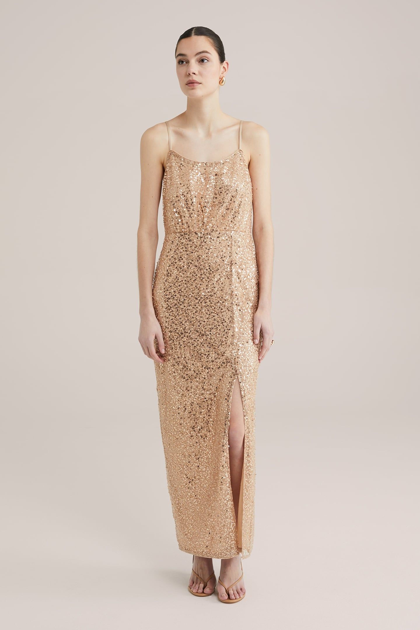 DRESS MAXI LENGTH GOLD 6