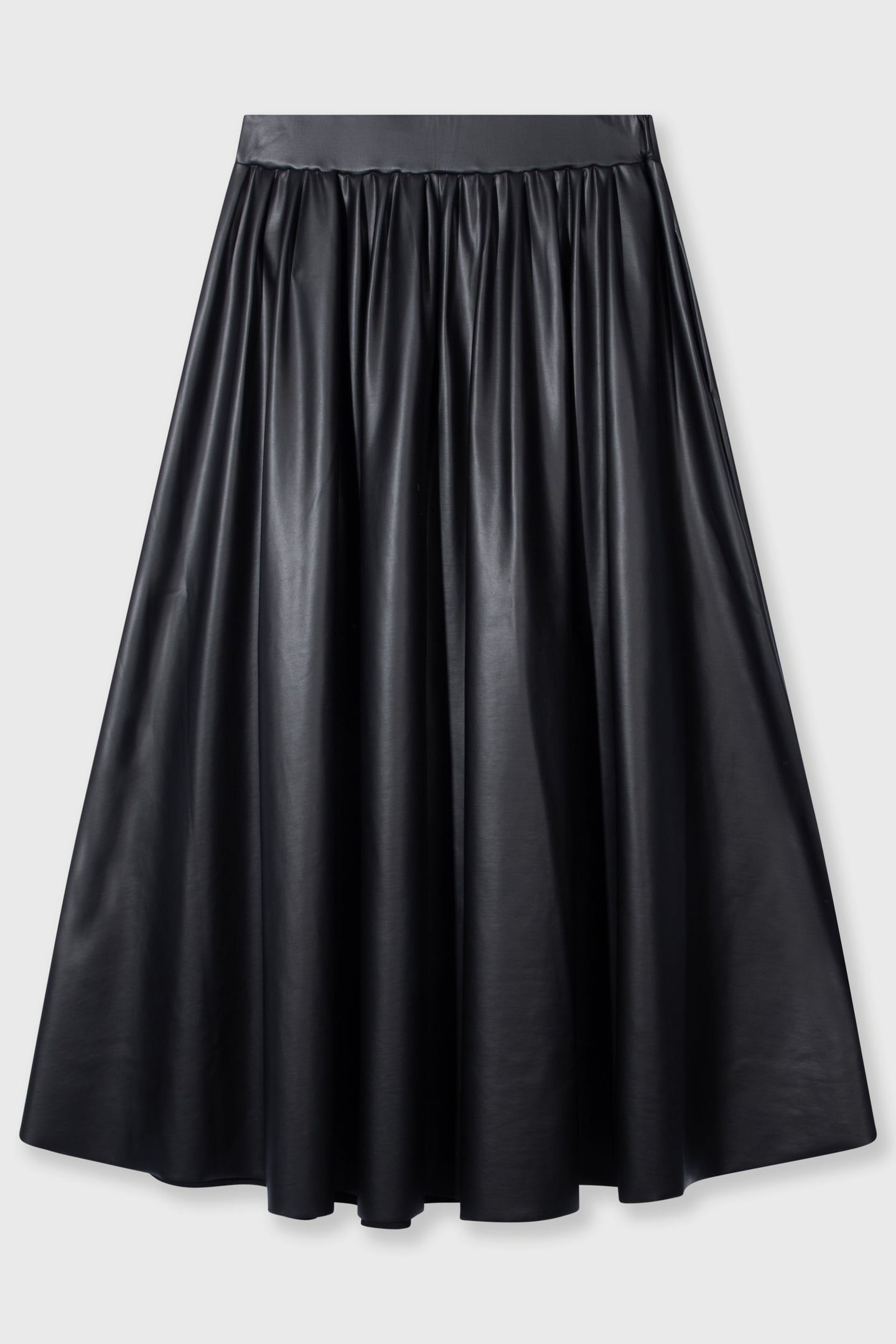 LEATHERLOOK PLEATED SKIRT BLACK 5