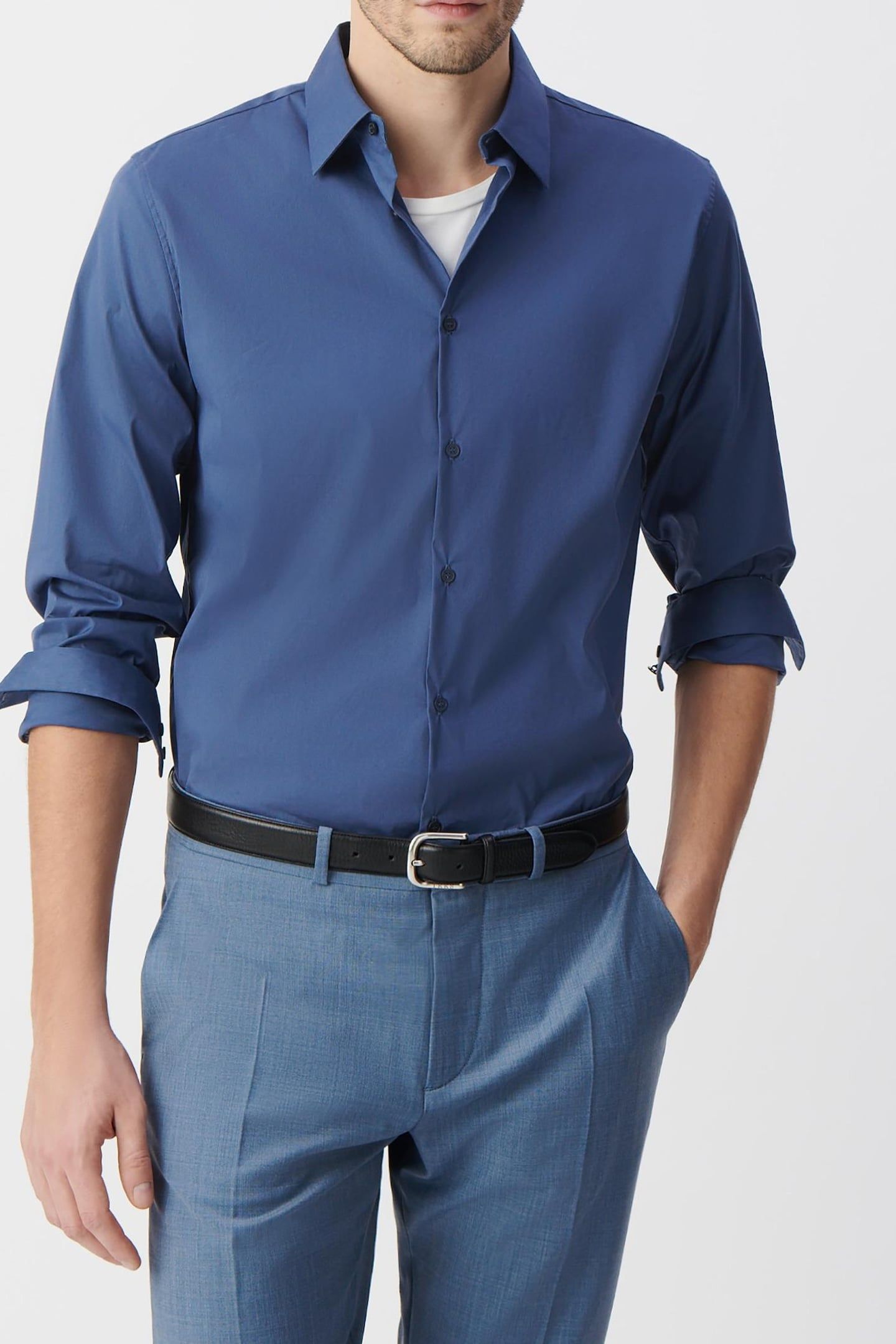 INK POPLIN SLIM SHIRT 1