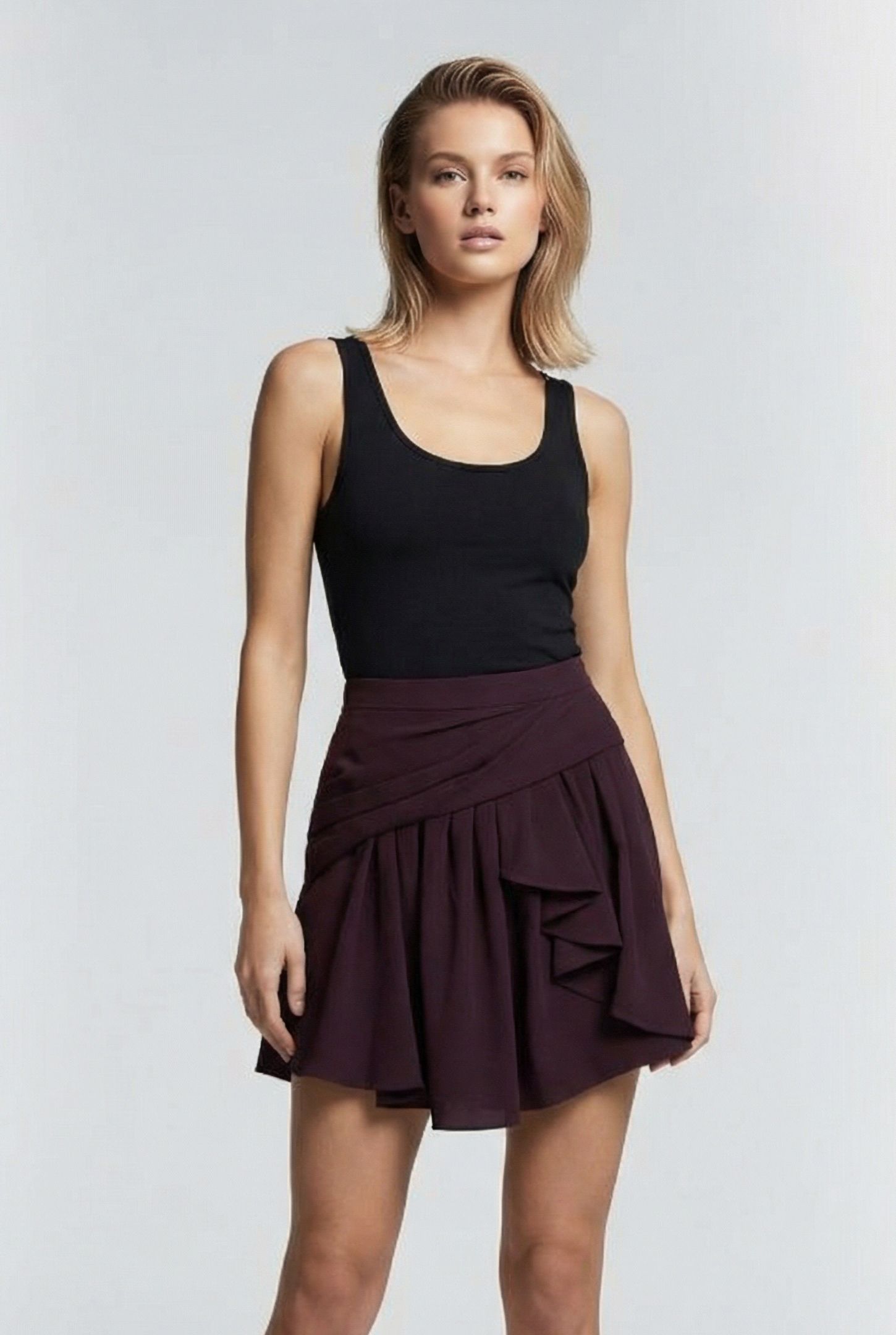 SENIA SKIRT BURGUNDY 1