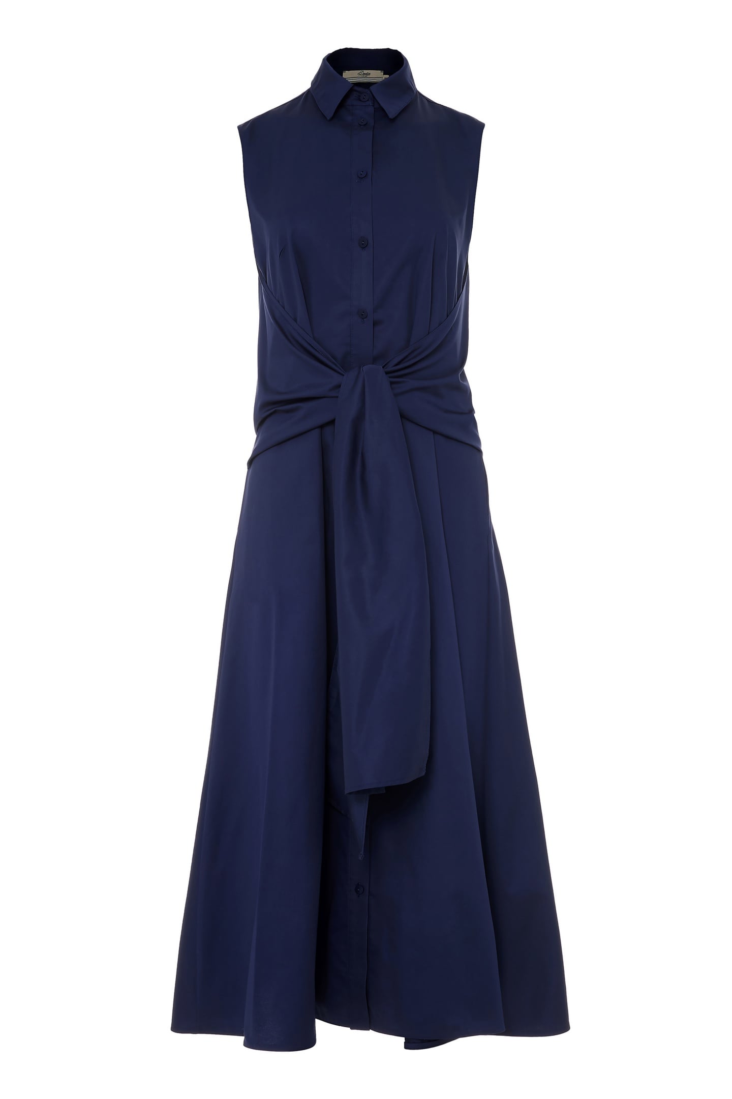 EROS LONG DRESS POPLIN NAVY 3