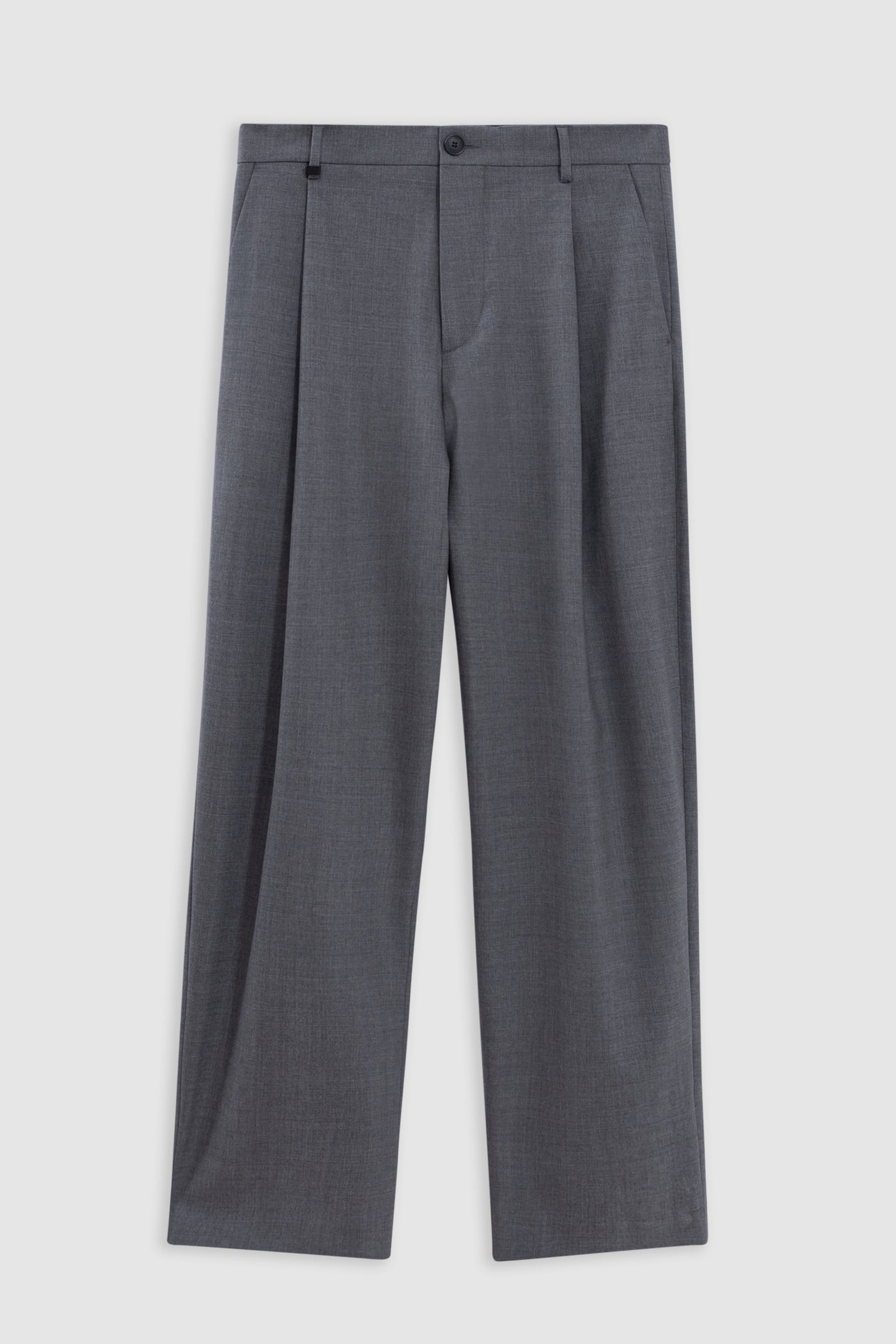 FAUX-PLAIN GREY WIDE-LEG SUIT PANTS 5