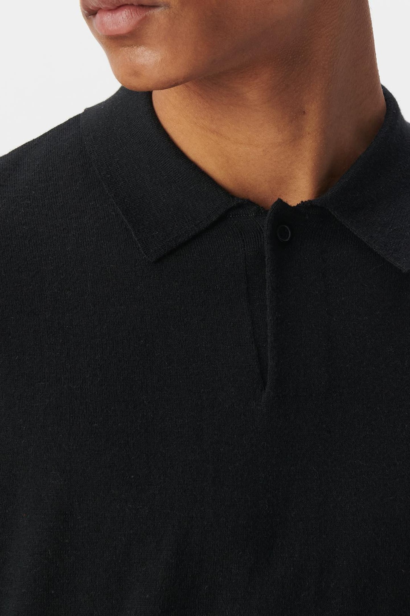 BLACK SLUB KNIT POLO SHIRT 5
