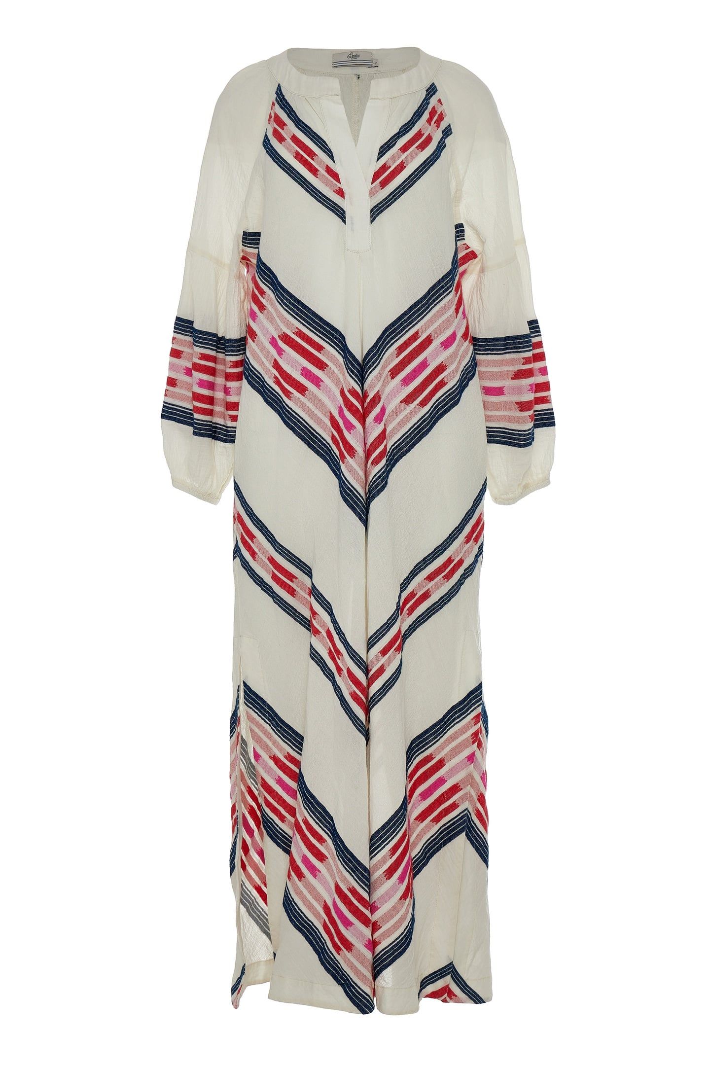 BELOVED LONG DRESS JACQUARD NAVY RED 5