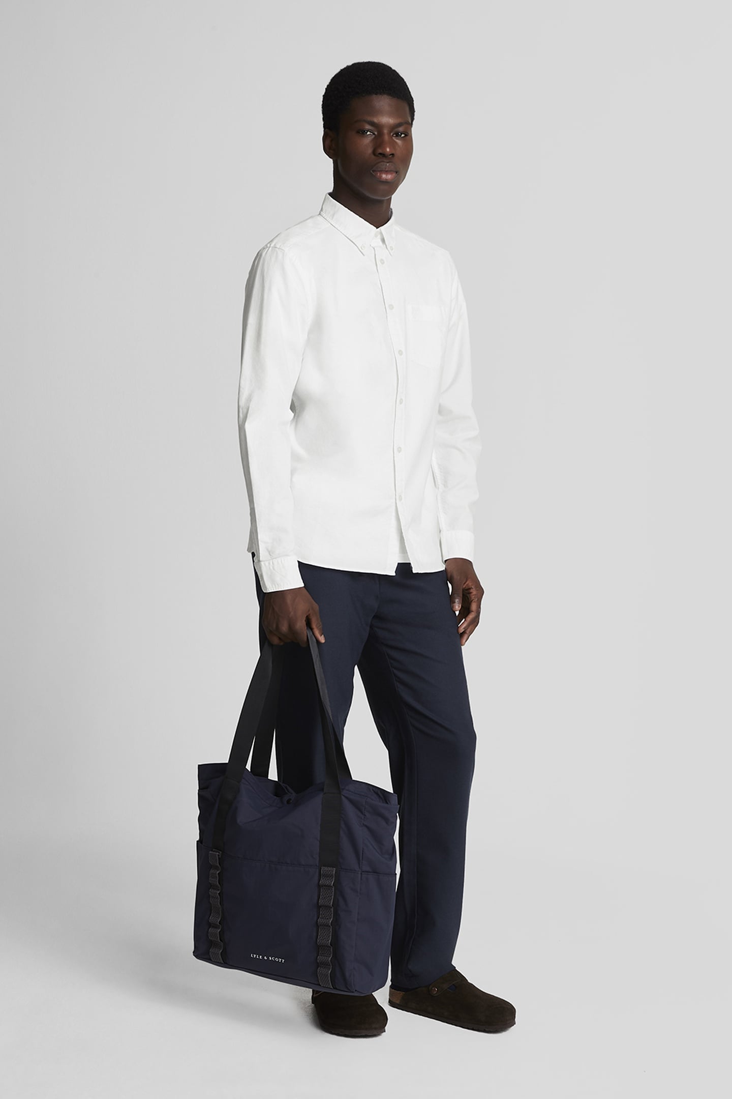 TONAL EAGLE PLAIN OXFORD SHIRT WHITE 3