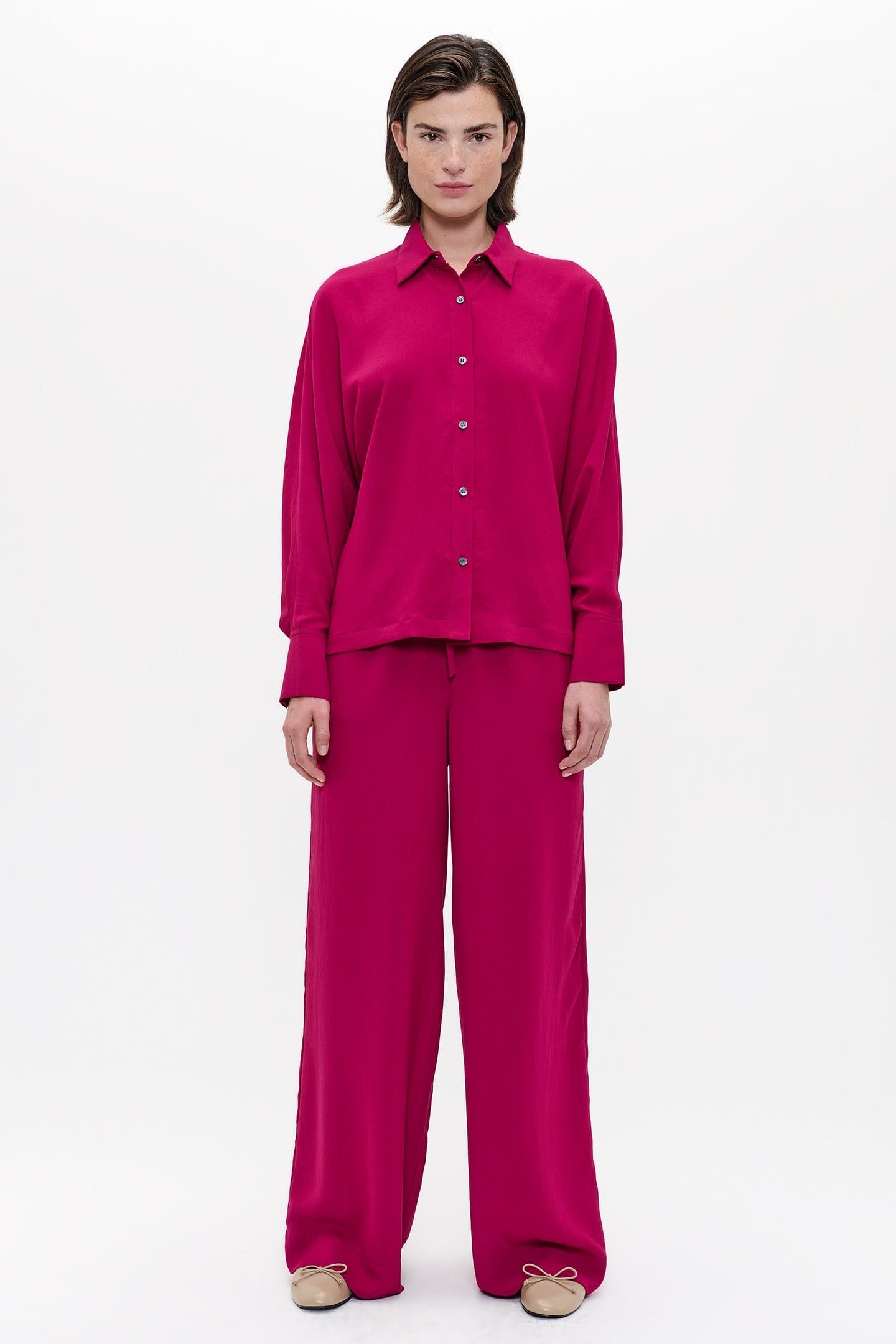 FLUID BAT-SLEEVE SHIRT DEEP PLUM 1
