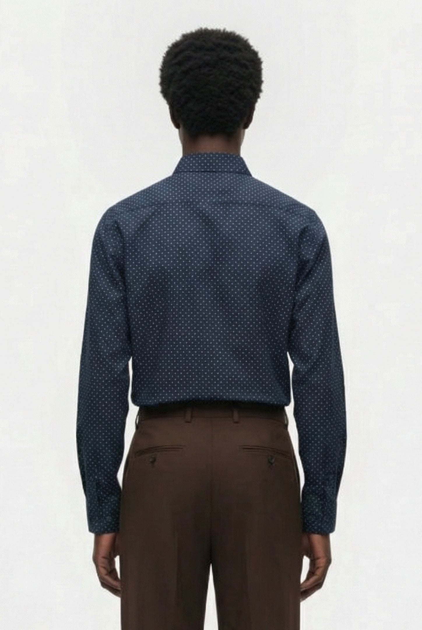 SQUARE DOT CUT LONG SLEEVE SHIRT MARINE 2