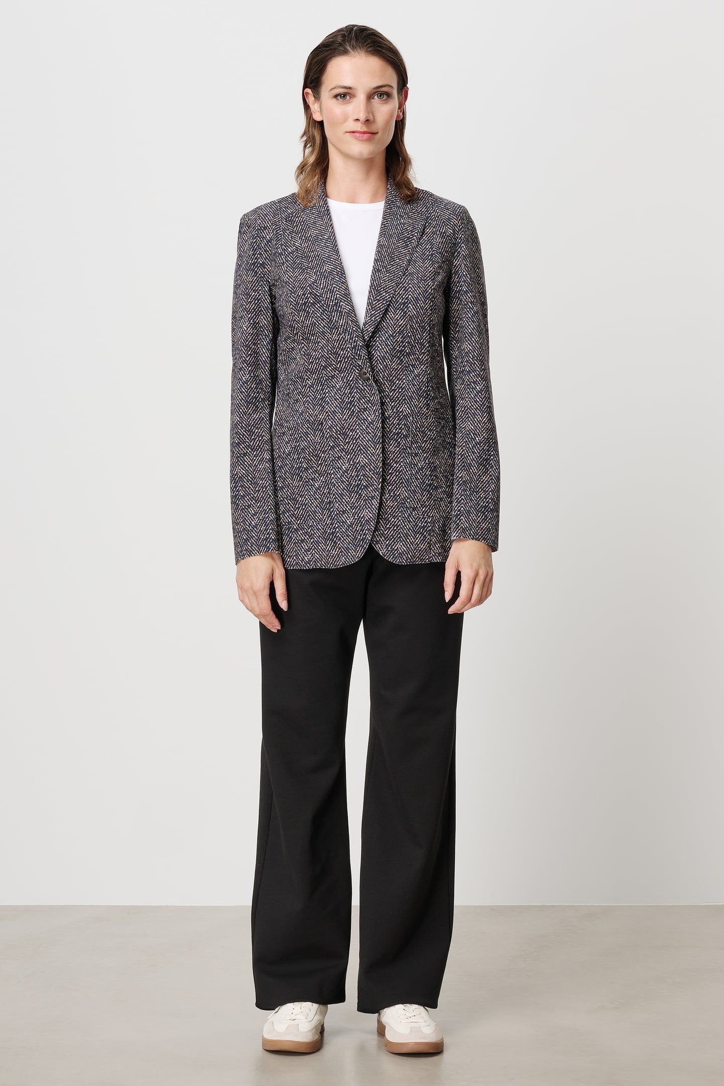 TWEED PRINT BLAZER INK BLUE 3