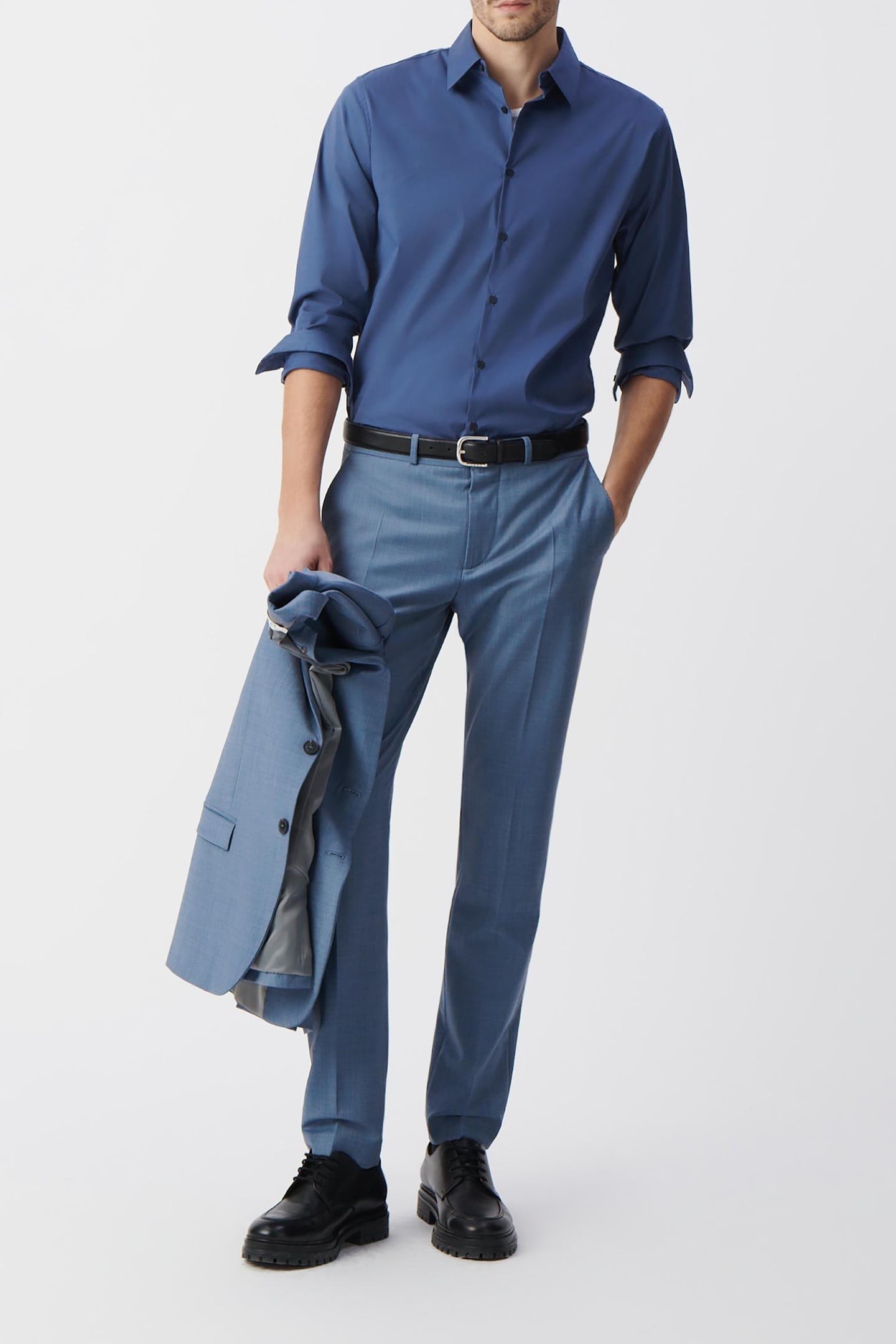 INK POPLIN SLIM SHIRT 2