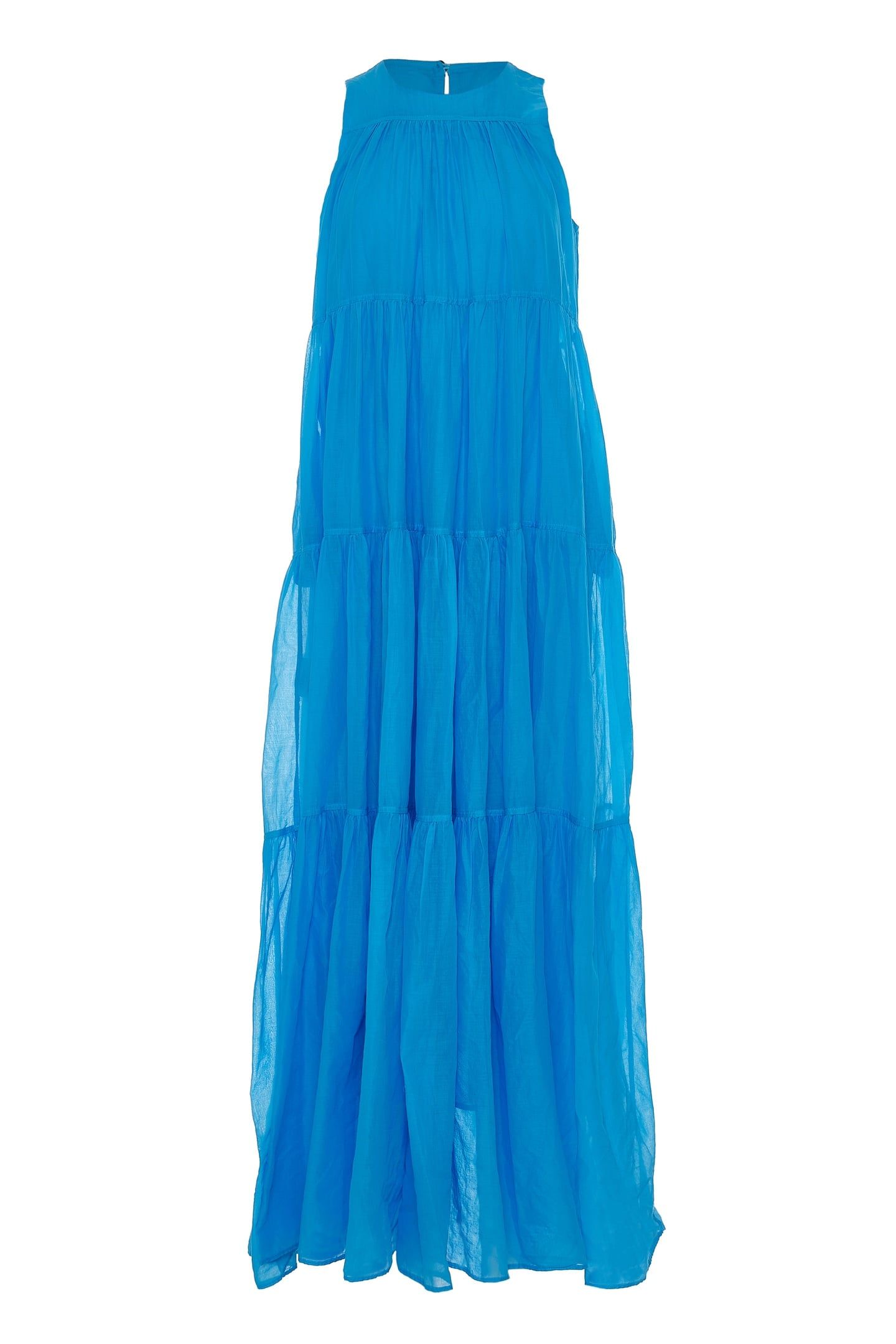 LACK LONG DRESS VOILE CYAN 3