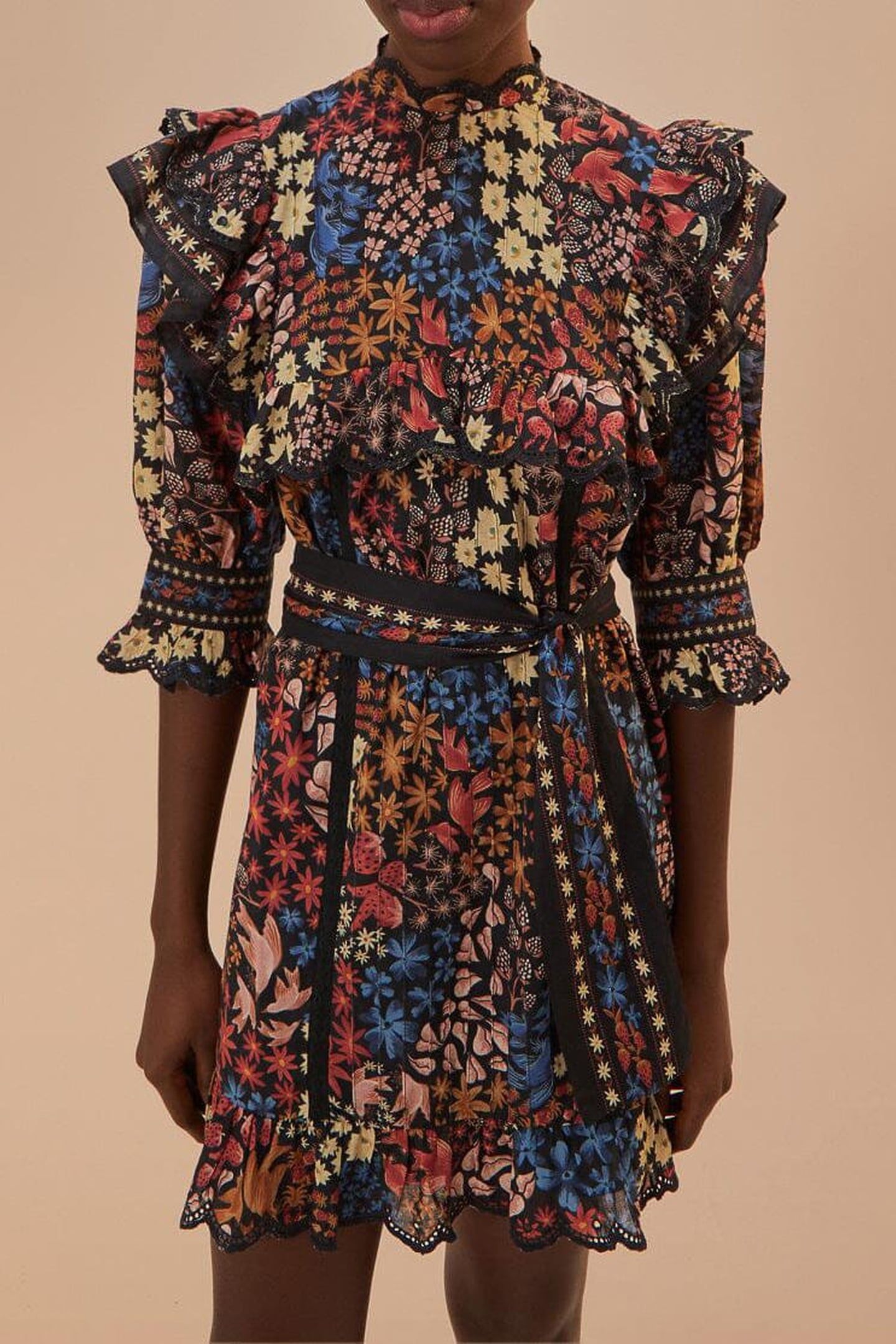 JUJUS GARDEN BLACK MINI DRESS 1
