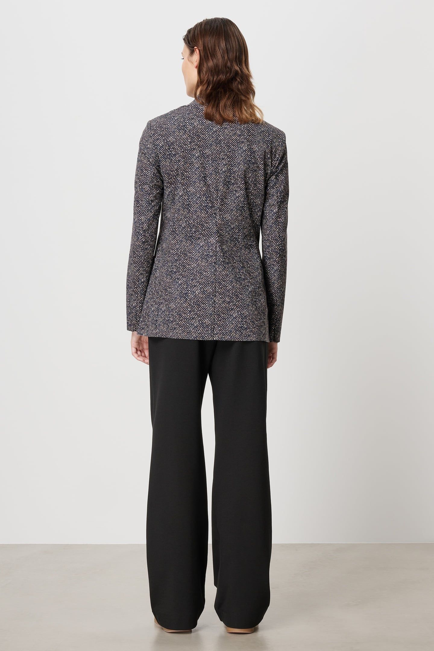 TWEED PRINT BLAZER INK BLUE 4