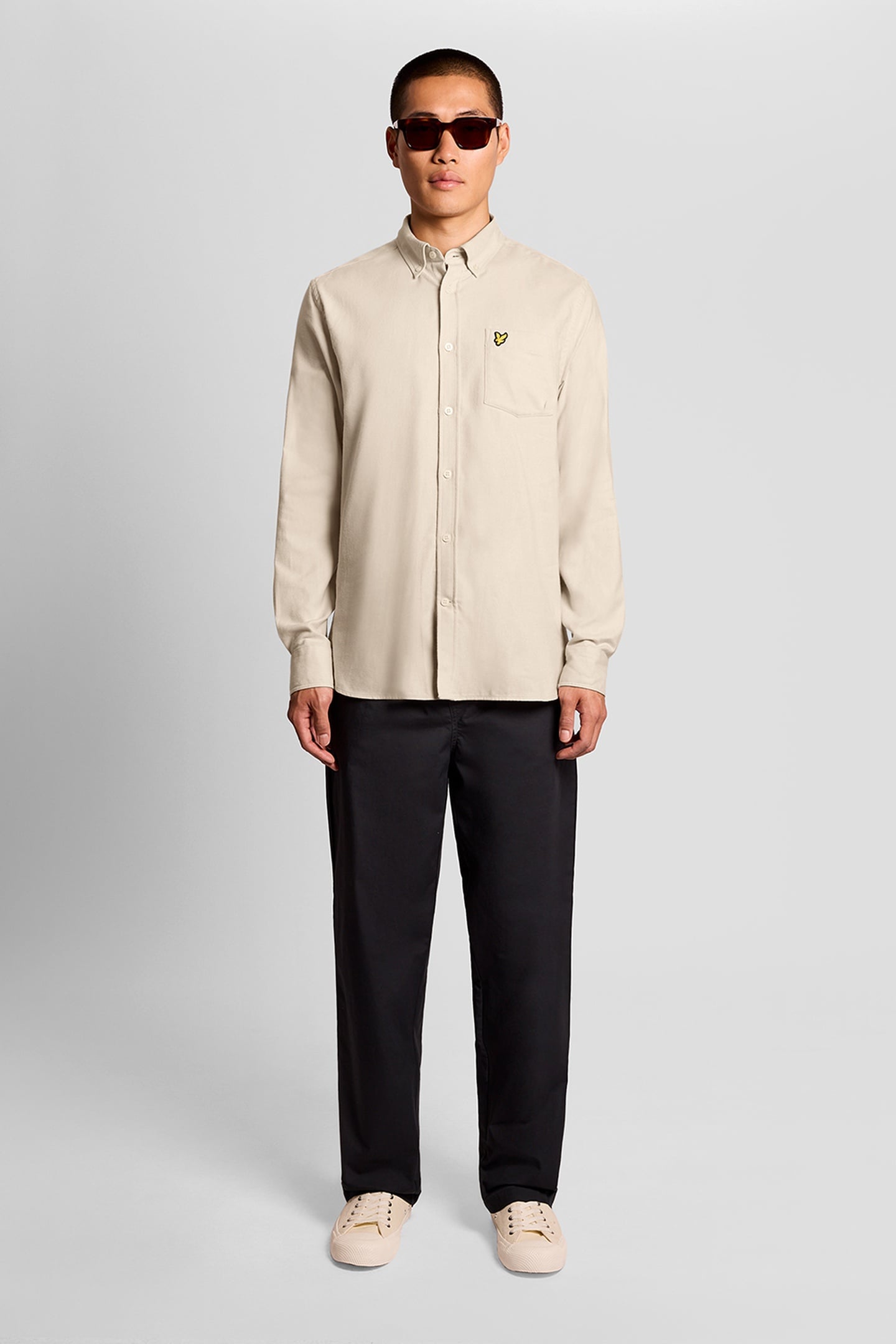 PLAIN FLANNEL SHIRT PUTTY 1
