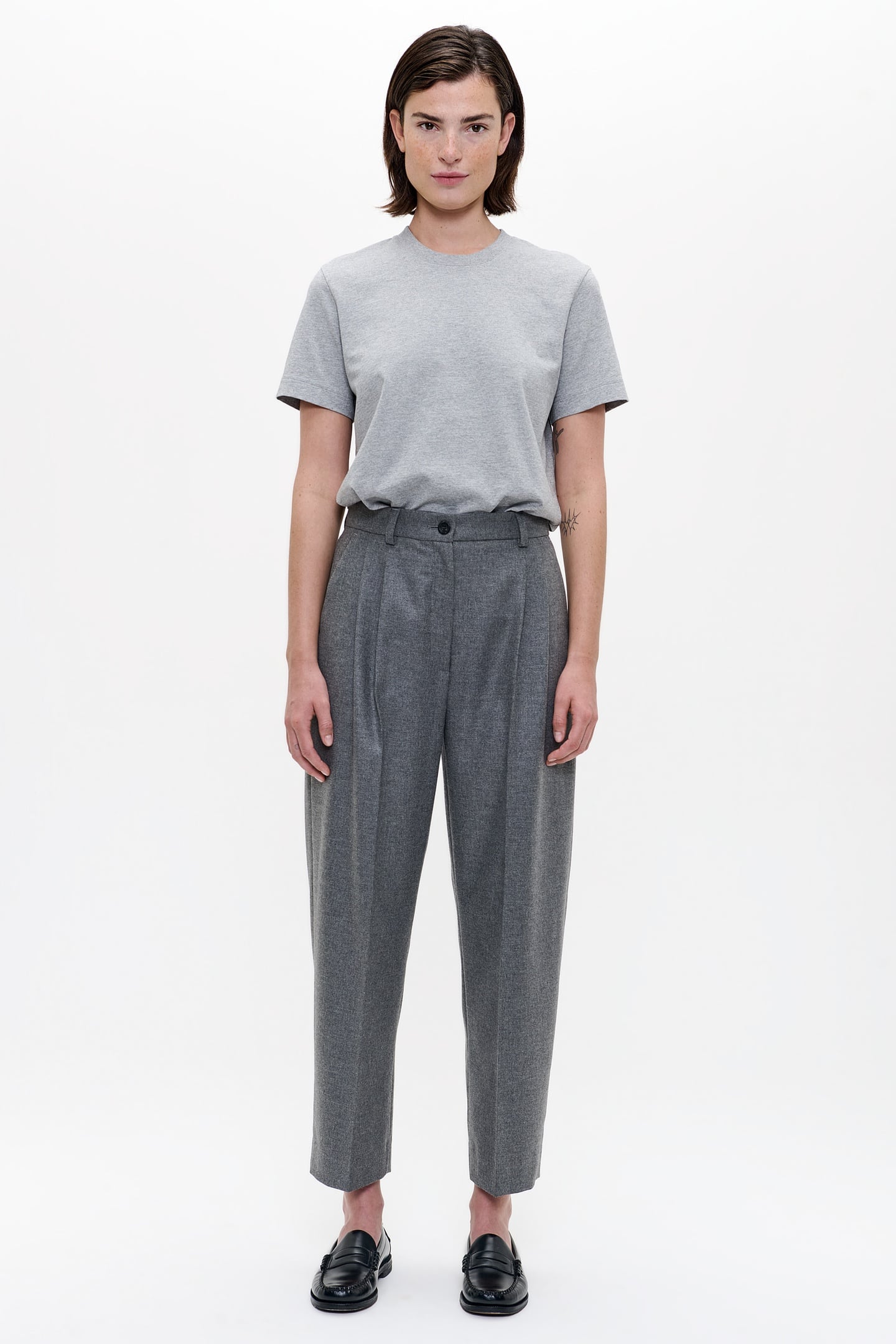 WOOL MIX DAKOTA PANTS GREY MELANGE 2