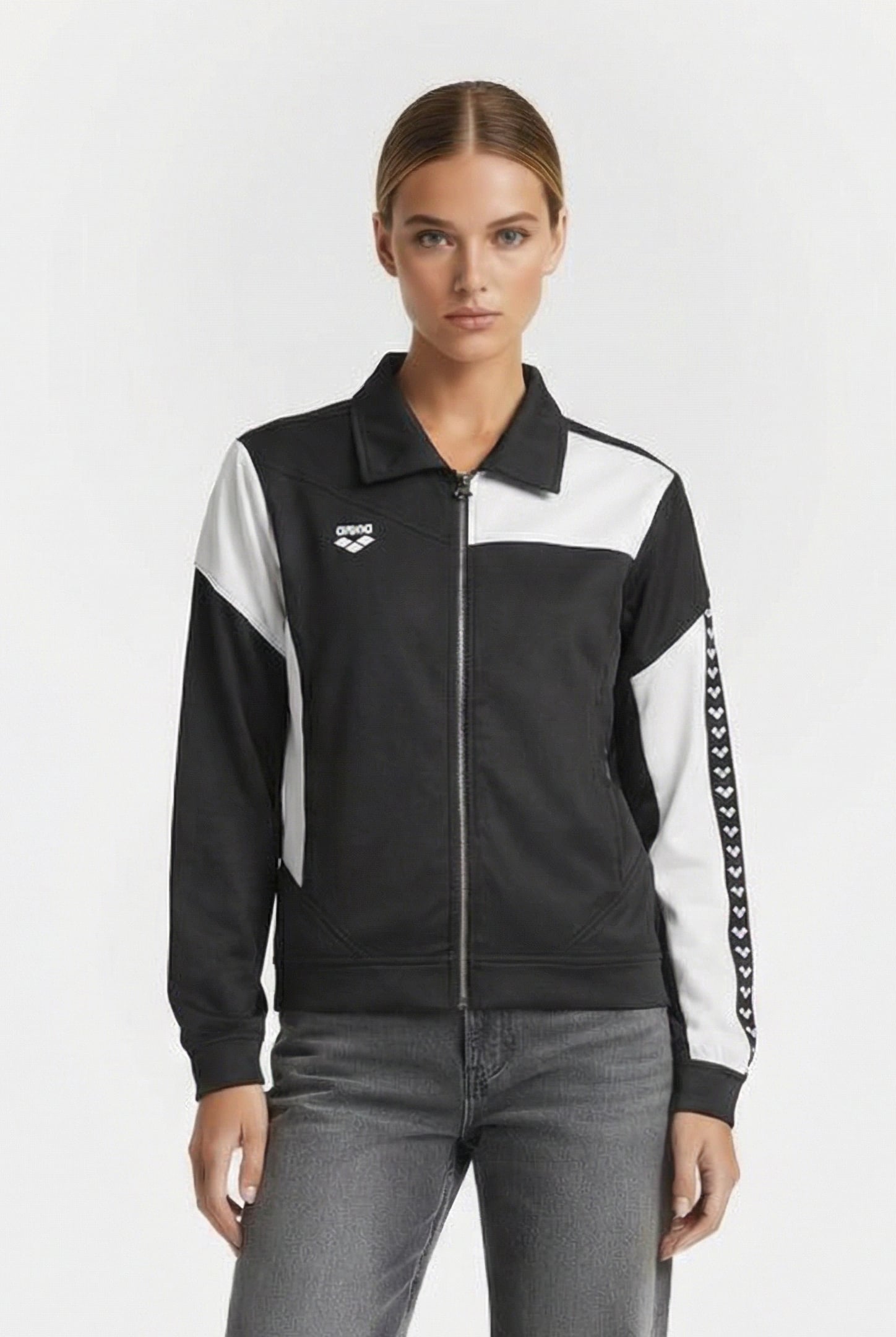 UNISEX DENIM JACKET BLACK WHITE 2