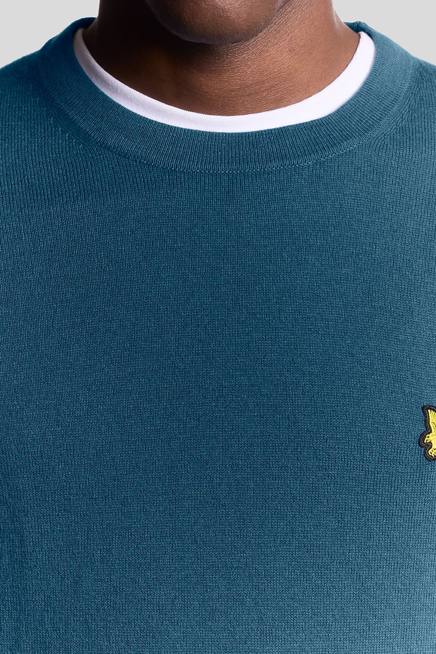COTTON MERINO CREW NECK JUMPER DEEP WATER 4
