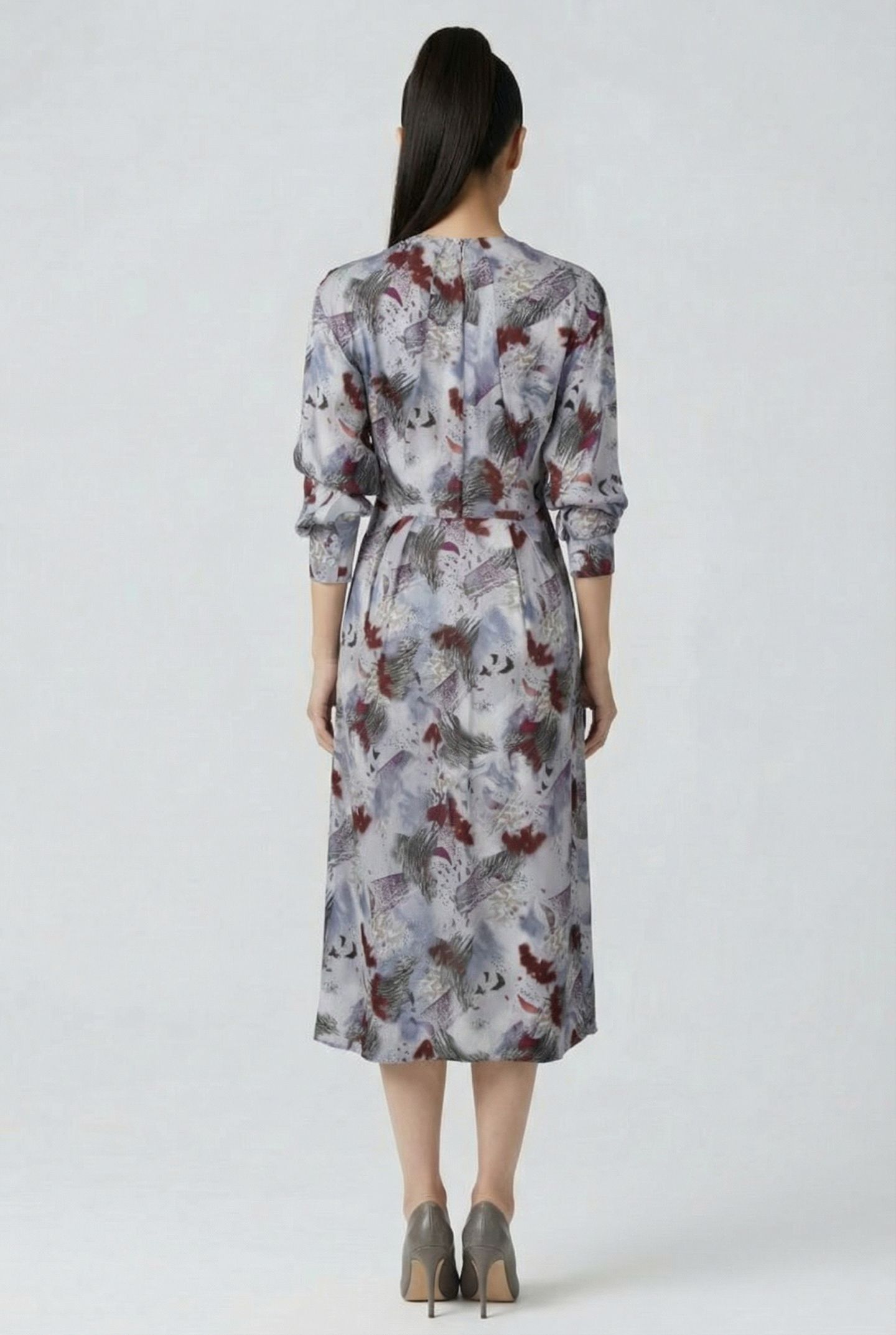 CHENOA DRESS WHITE/BURGUNDY 2