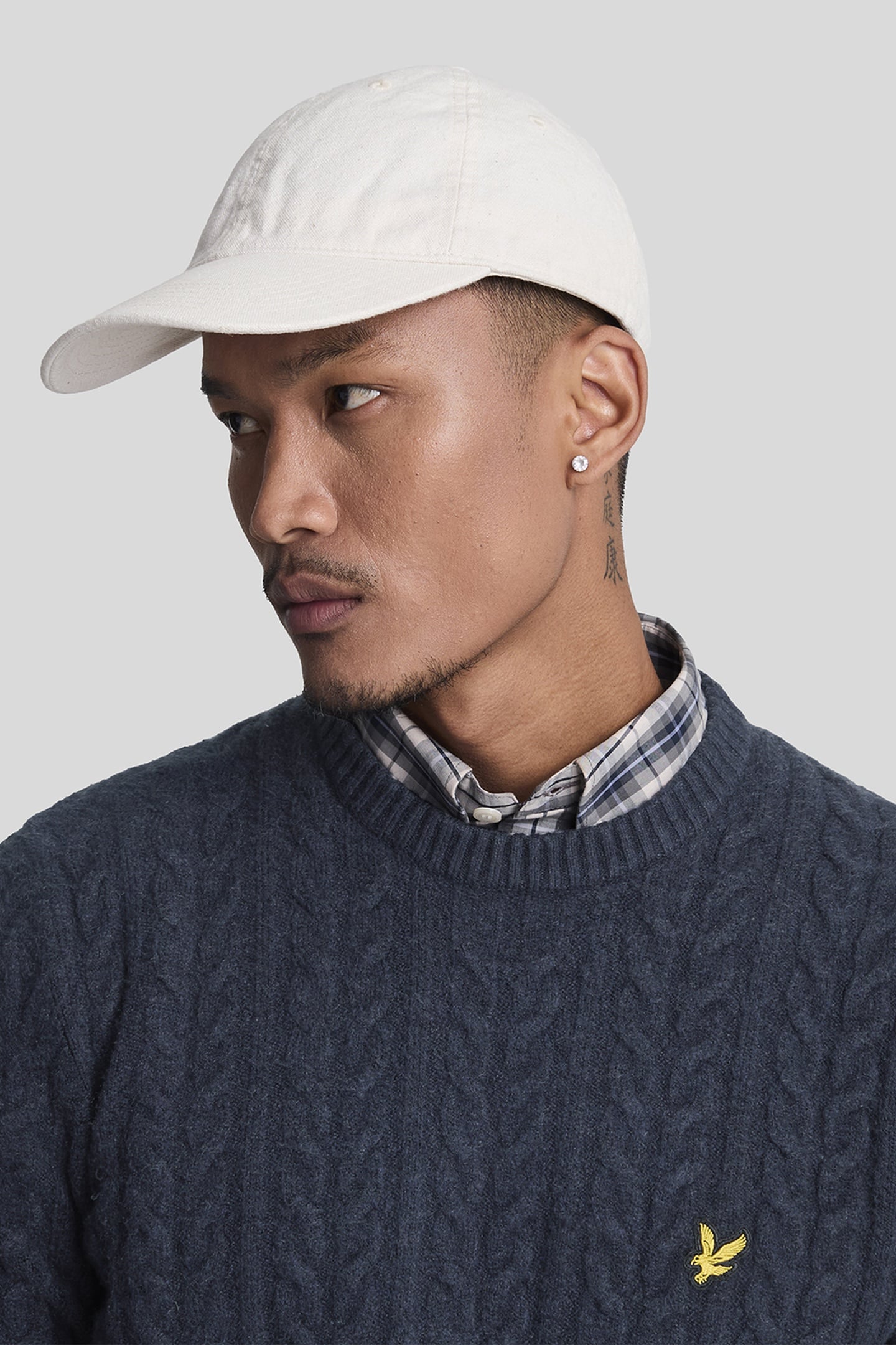 CABLE CREW NECK JUMPER DARK NAVY MARL 1