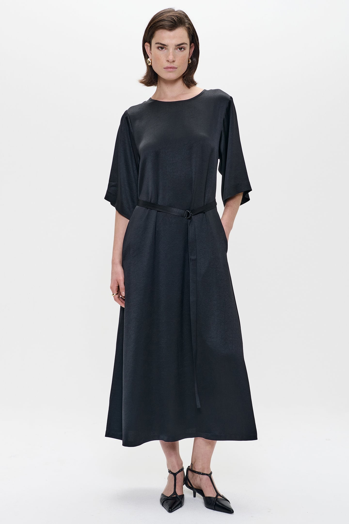 SATIN DRESS BLACK 1